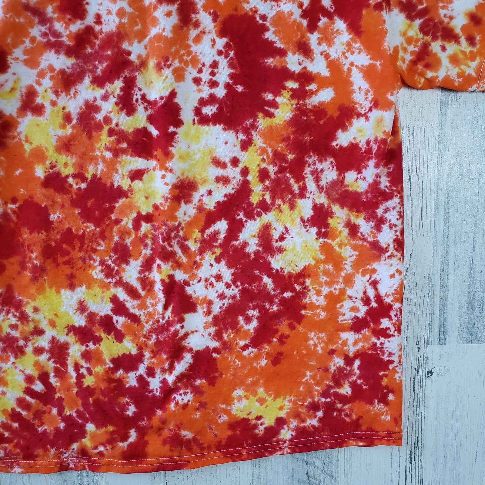 Gildan Gildan Red Orange Yellow Fire Tie Dye T-Shirt Large Size US L / EU 52-54 / 3 - 7 Thumbnail