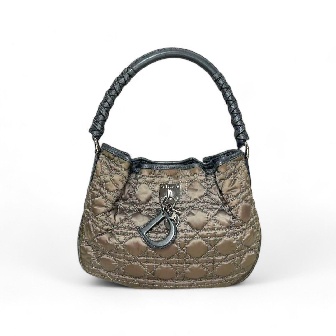 Dior Dior - Cannage handbag quilted nylon gray logo Size ONE SIZE - 1 Thumbnail