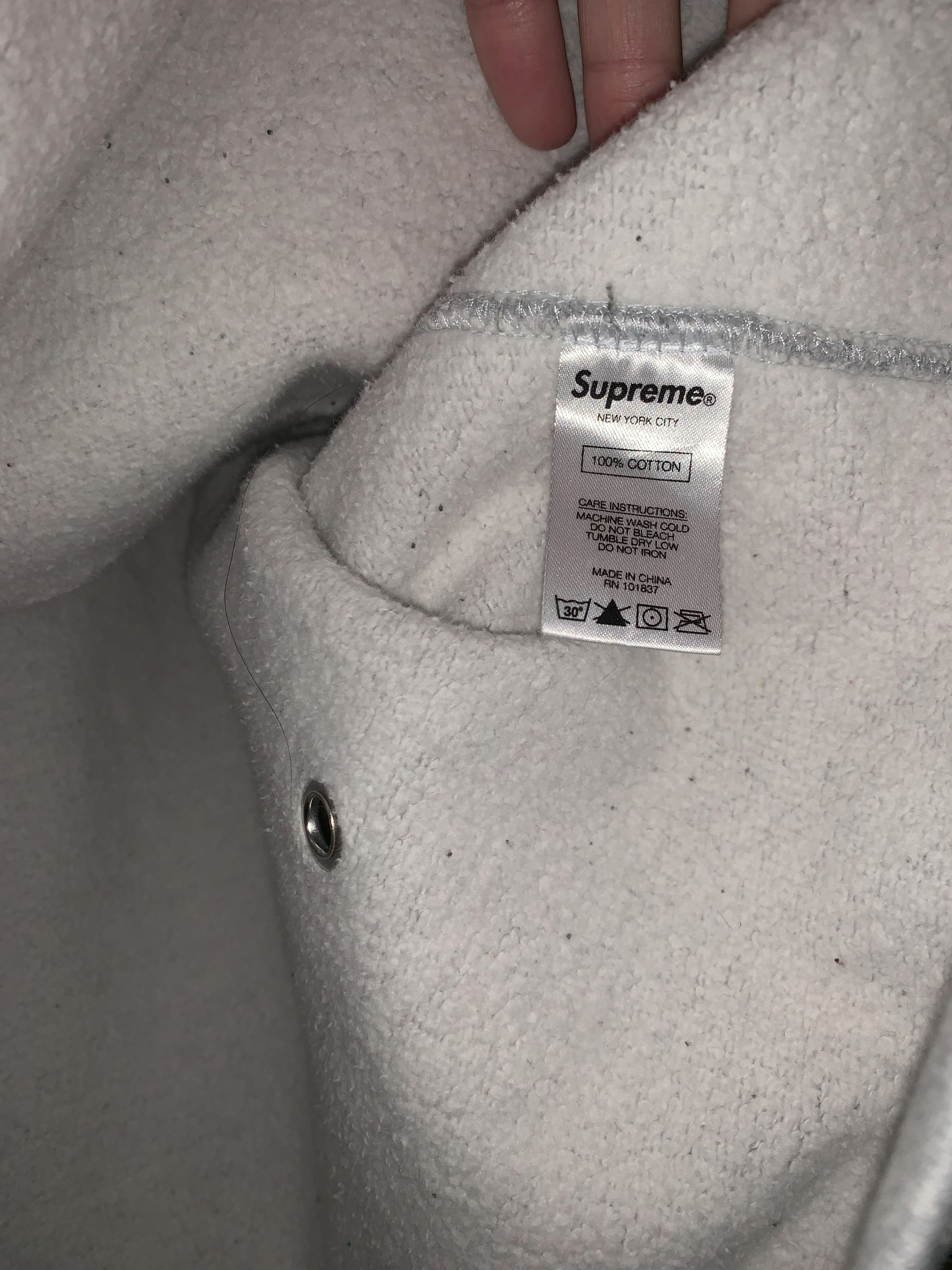 Supreme Supreme SS20 Eyelet Hoodie Grey (XL) Size US XL / EU 56 / 4 - 4 Thumbnail