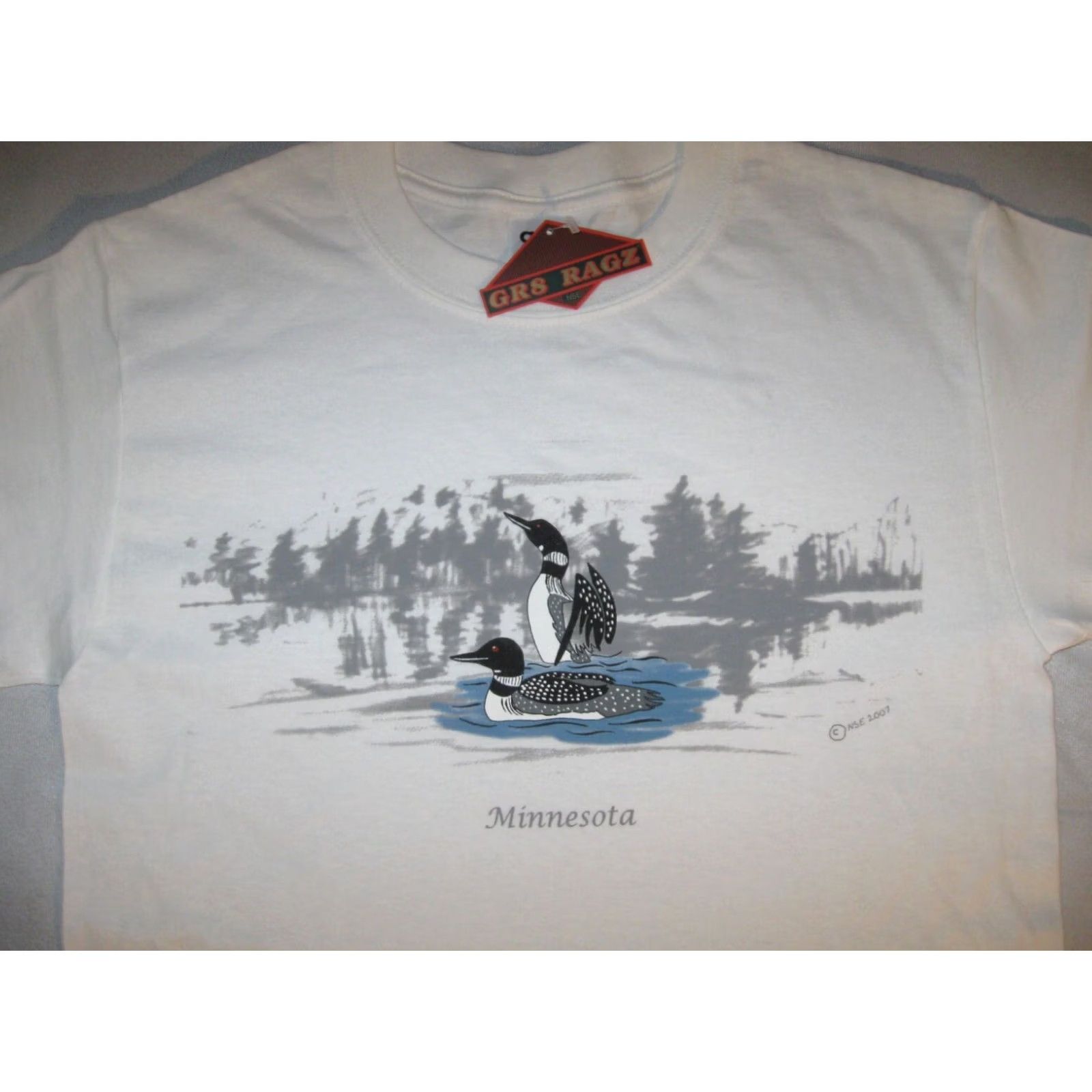 Anvil MINNESOTA DUCKS GR8 Ragz Outdoors Lakeside Shirt NEW Mens Small WILDLIFE STATE Size US S / EU 44-46 / 1 - 3 Thumbnail
