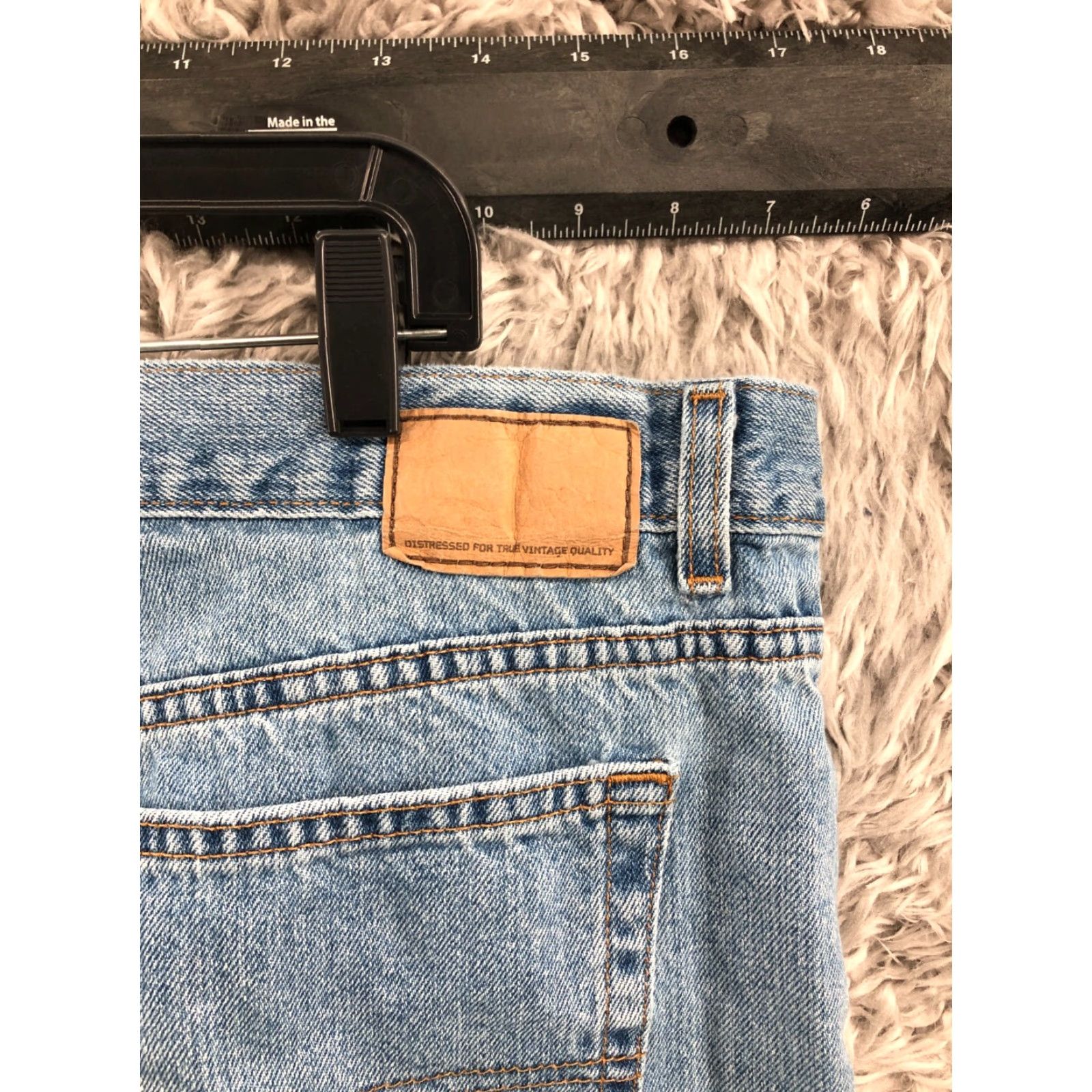 Vintage Urban Pipeline Jeans Straight Mid Rise Denim Blue 40x30 Mens Regular 5-Pocket Built-In Belt Loops Logo Cotton Blend Size US 40 / EU 56 - 6 Thumbnail