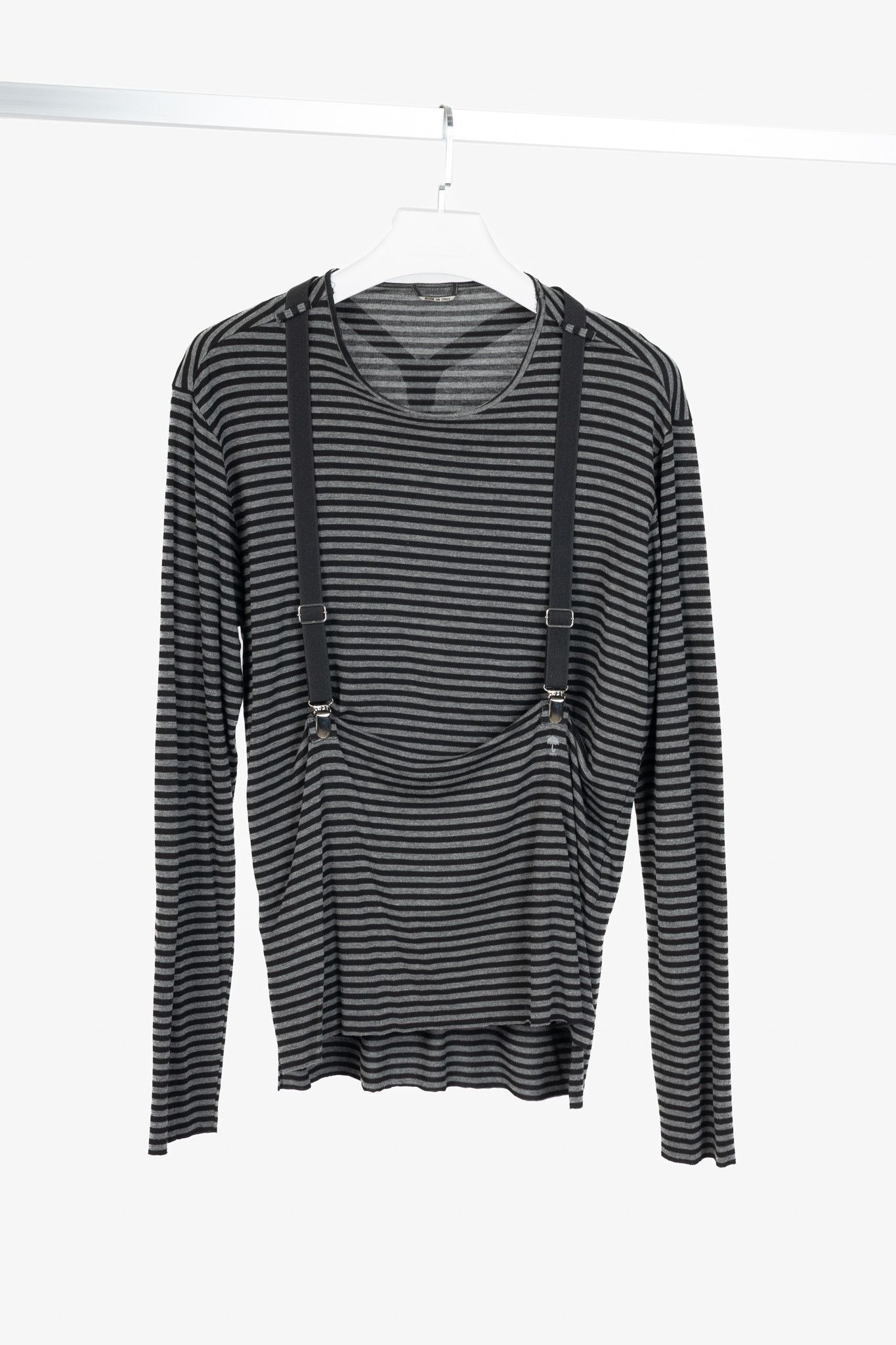 Daniele Alessandrini Daniele Alessandrini Striped Jersey Suspender T-Shirt Size US S / EU 44-46 / 1 - 1 Thumbnail