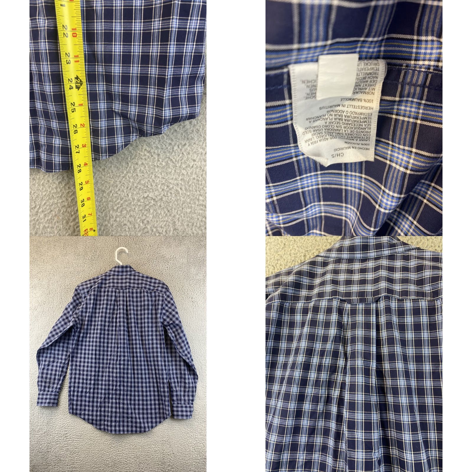 Nautica Nautica Dress Shirt Men Blue Cotton Long Sleeve Small S Check 14.5 Point Collar Barrel Cuff Regular Size Country-Region of Manufacture: China Size 36R - 8 Thumbnail