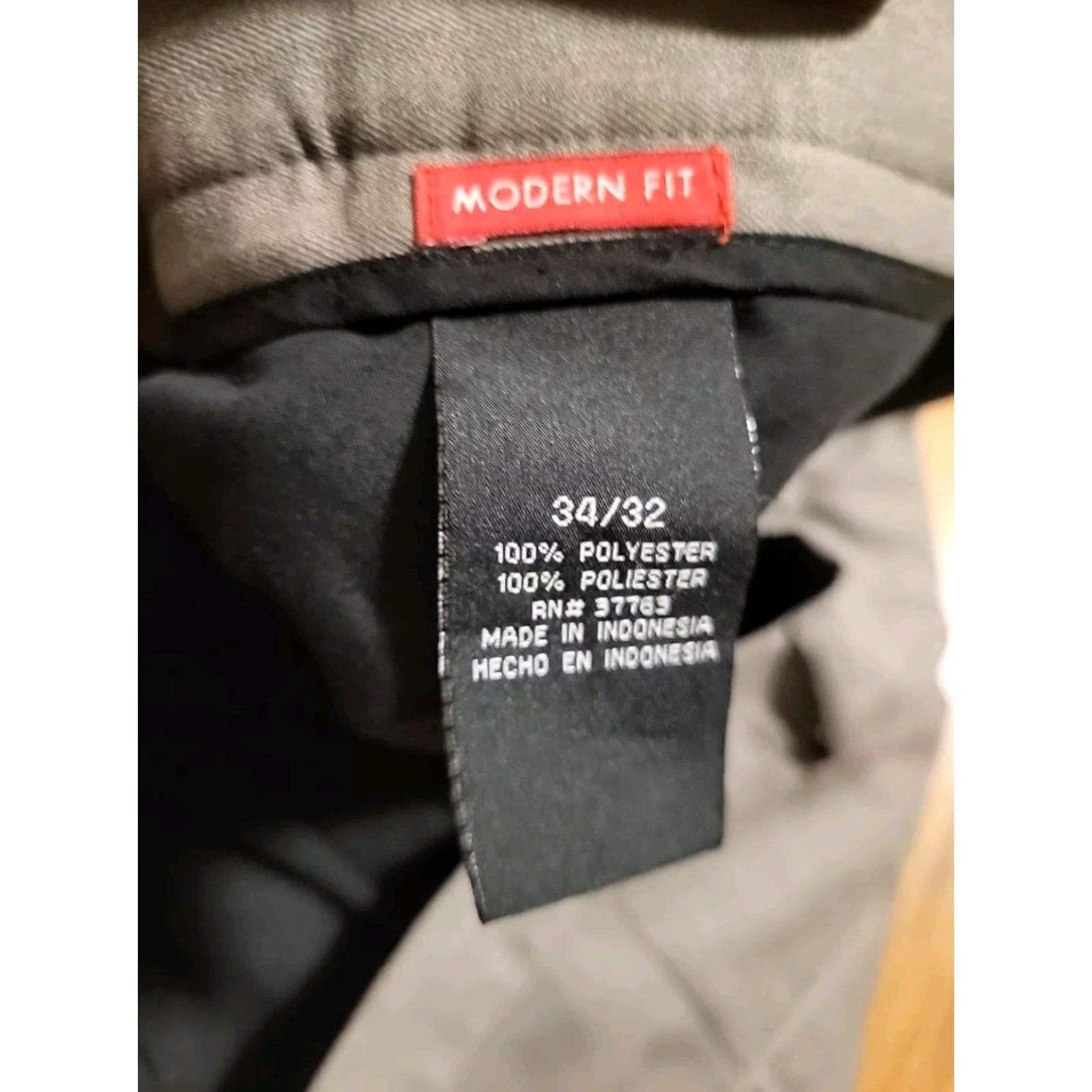 Perry Ellis Perry Ellis Portfolio Dress Pants Herringbone Gray 34/32 Flat Front Modern Fit Men Size US 34 / EU 50 - 7 Thumbnail