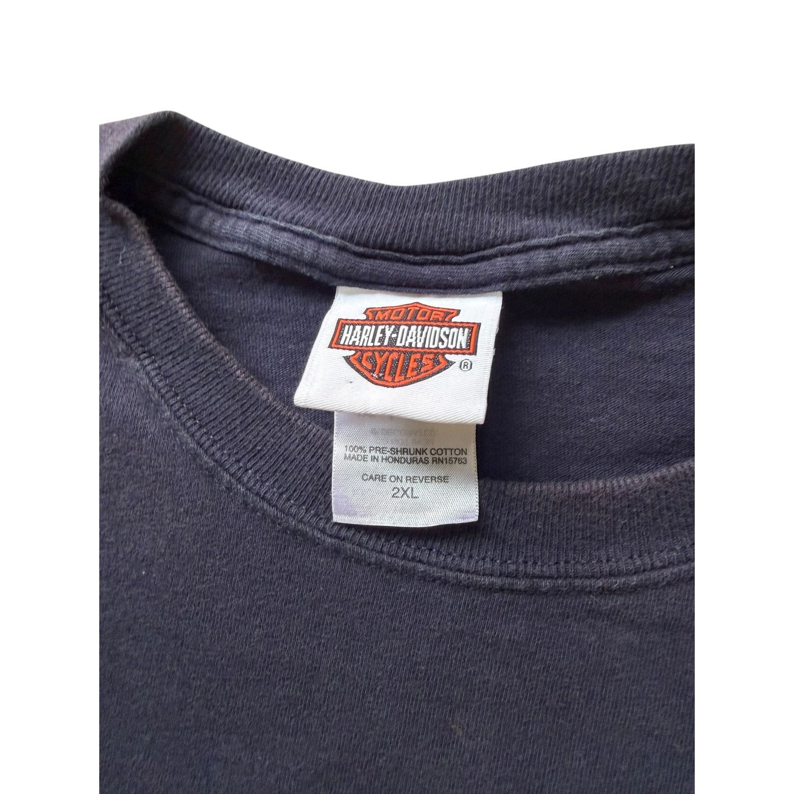 Harley Davidson Vintage Harley Davidson Navy Blue Flame Long Sleeve Size US XXL / EU 58 / 5 - 4 Thumbnail