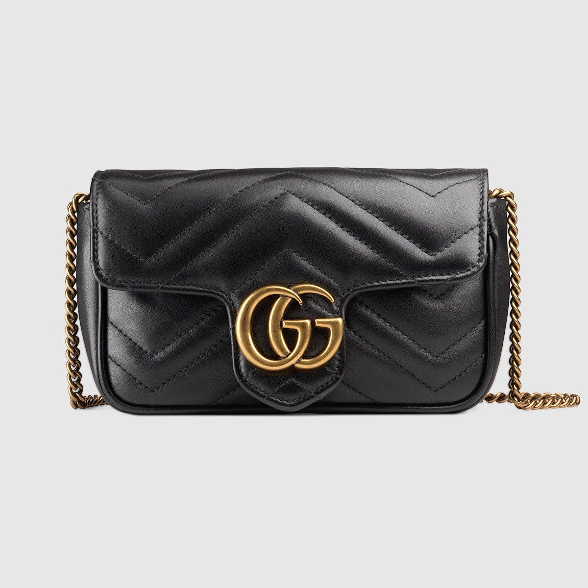 Gucci Gucci GG Marmont Matelasse Leather Black Super Mini Bag Size ONE SIZE - 1 Thumbnail