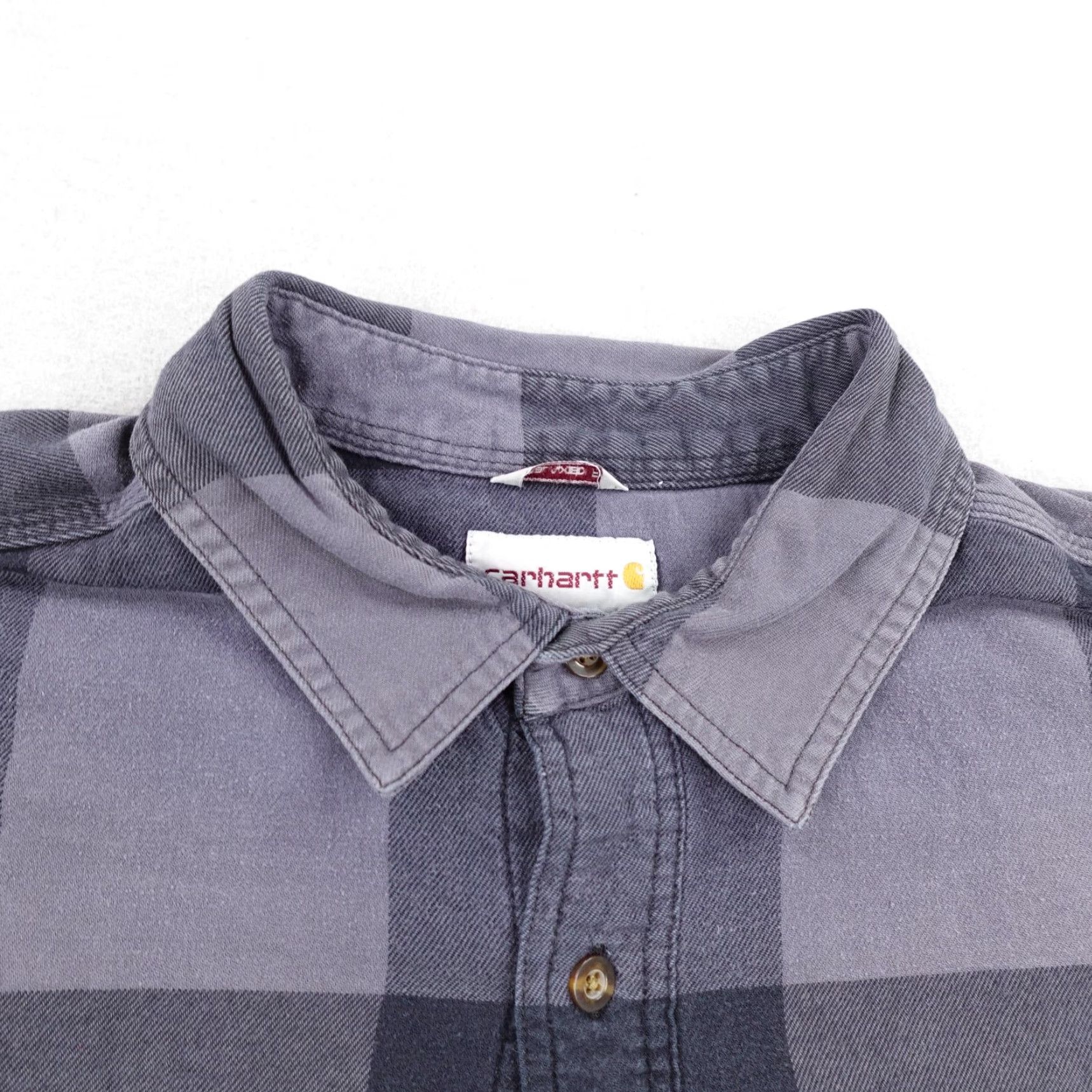 Carhartt VINTAGE Carhartt Jacket Mens XL Gray Buffalo Plaid Fleece Lined Flannel Shirt Shacket Size US XL / EU 56 / 4 - 2 Thumbnail