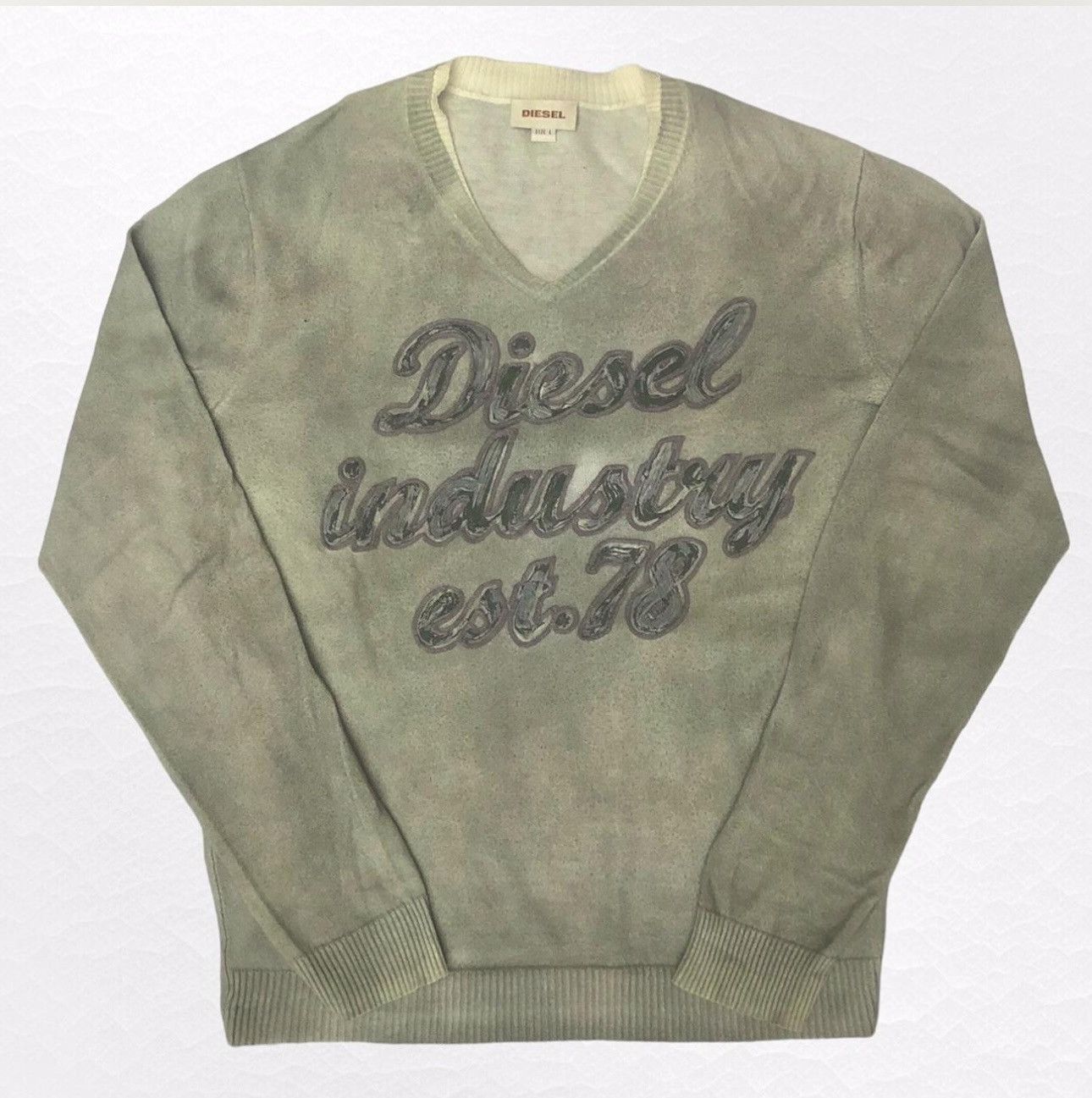 Vintage v-neck diesel jumper size L green