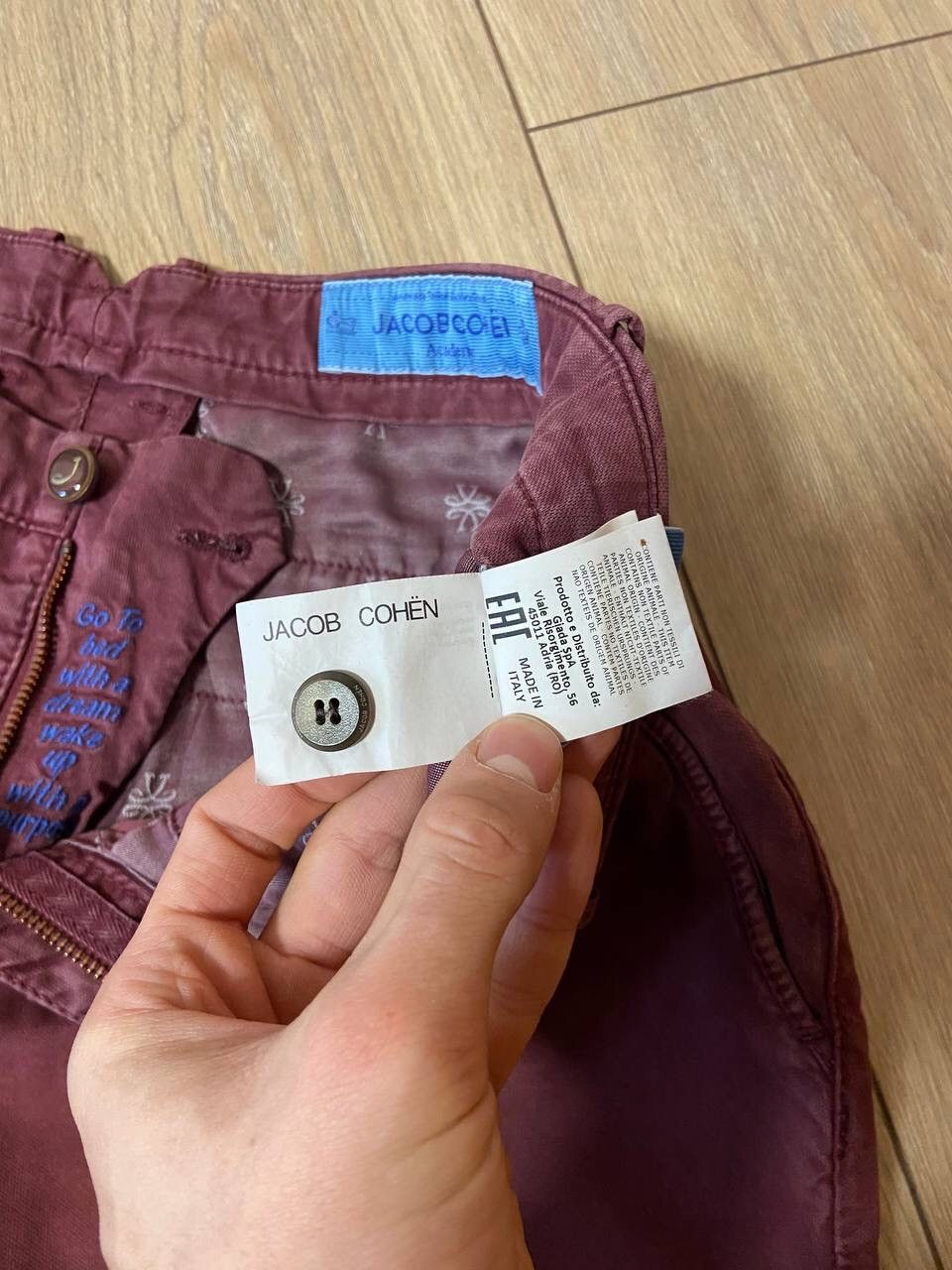 Jacob Cohen Jacob Cohen Light Washed Burgundy Bobby Model Pants Size US 35 - 11 Thumbnail