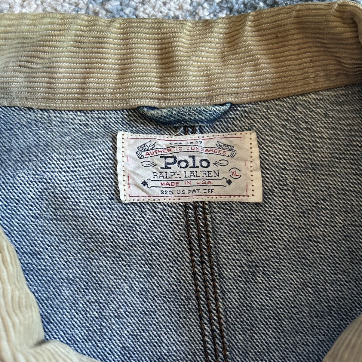 Polo Ralph Lauren 90s HEAVYWEiGHT CROPPED DARTED iNDiGO DENiM TRUCKER JACKET Size US M / EU 48-50 / 2 - 5 Thumbnail