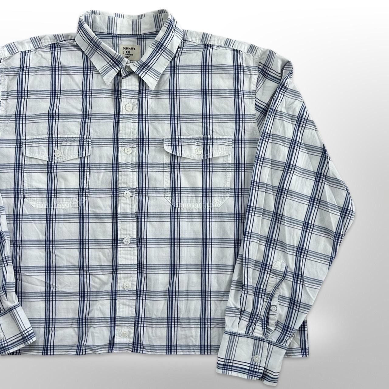 Old Navy × Vintage Vintage Oversized Cropped Checkered Long Sleeve Button Up Size US M / EU 48-50 / 2 - 3 Thumbnail