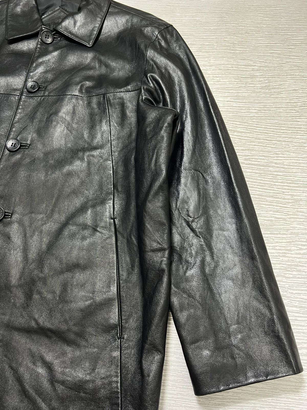 Balenciaga Balenciaga - Vintage - 1997 - Button Up Leather Coat Size US L / EU 52-54 / 3 - 7 Thumbnail