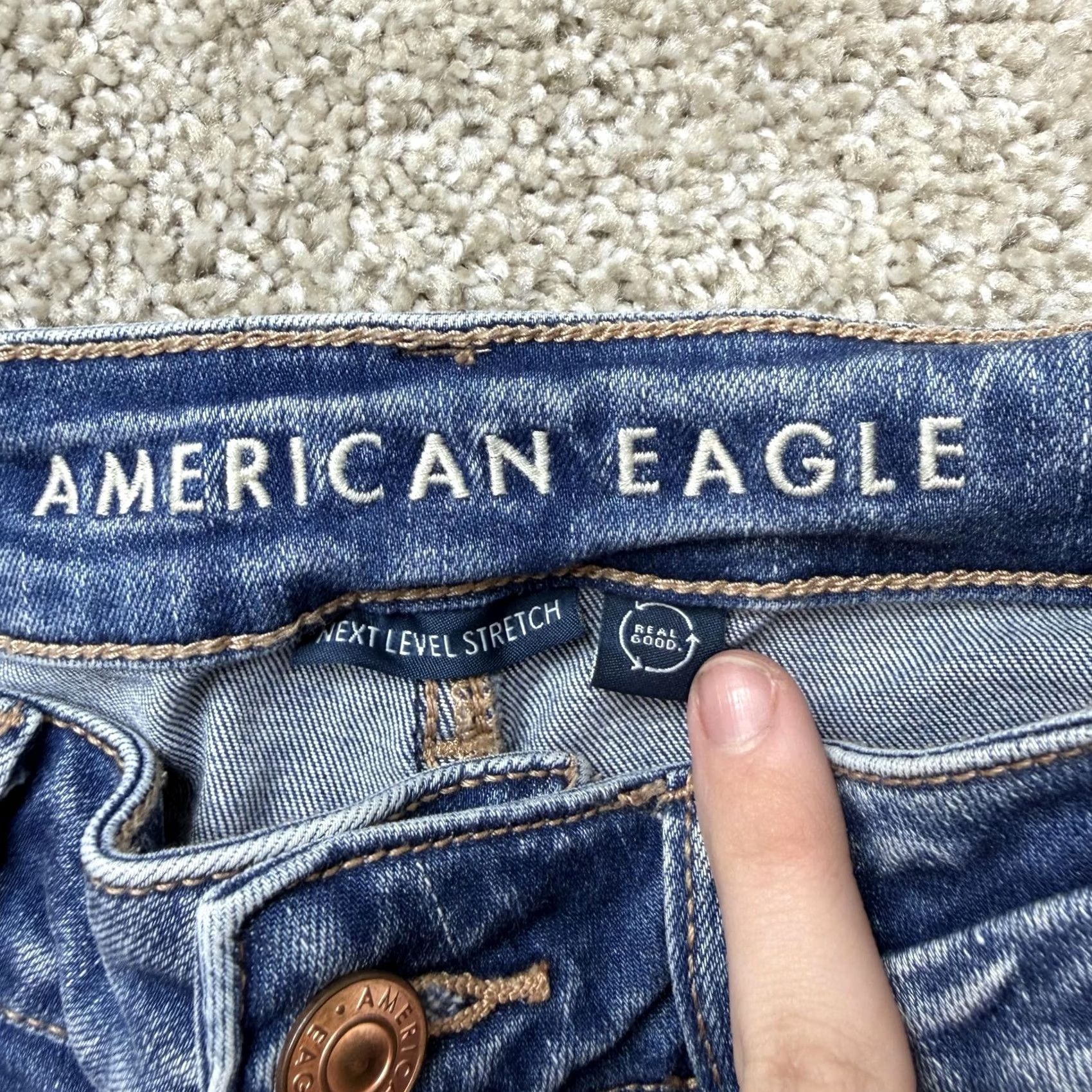 American Eagle Outfitters American Eagle Outfitters Womens 2 High Rise Jegging Jeans Med Wash Distressed Size 26" / US 2 / IT 38 - 4 Thumbnail