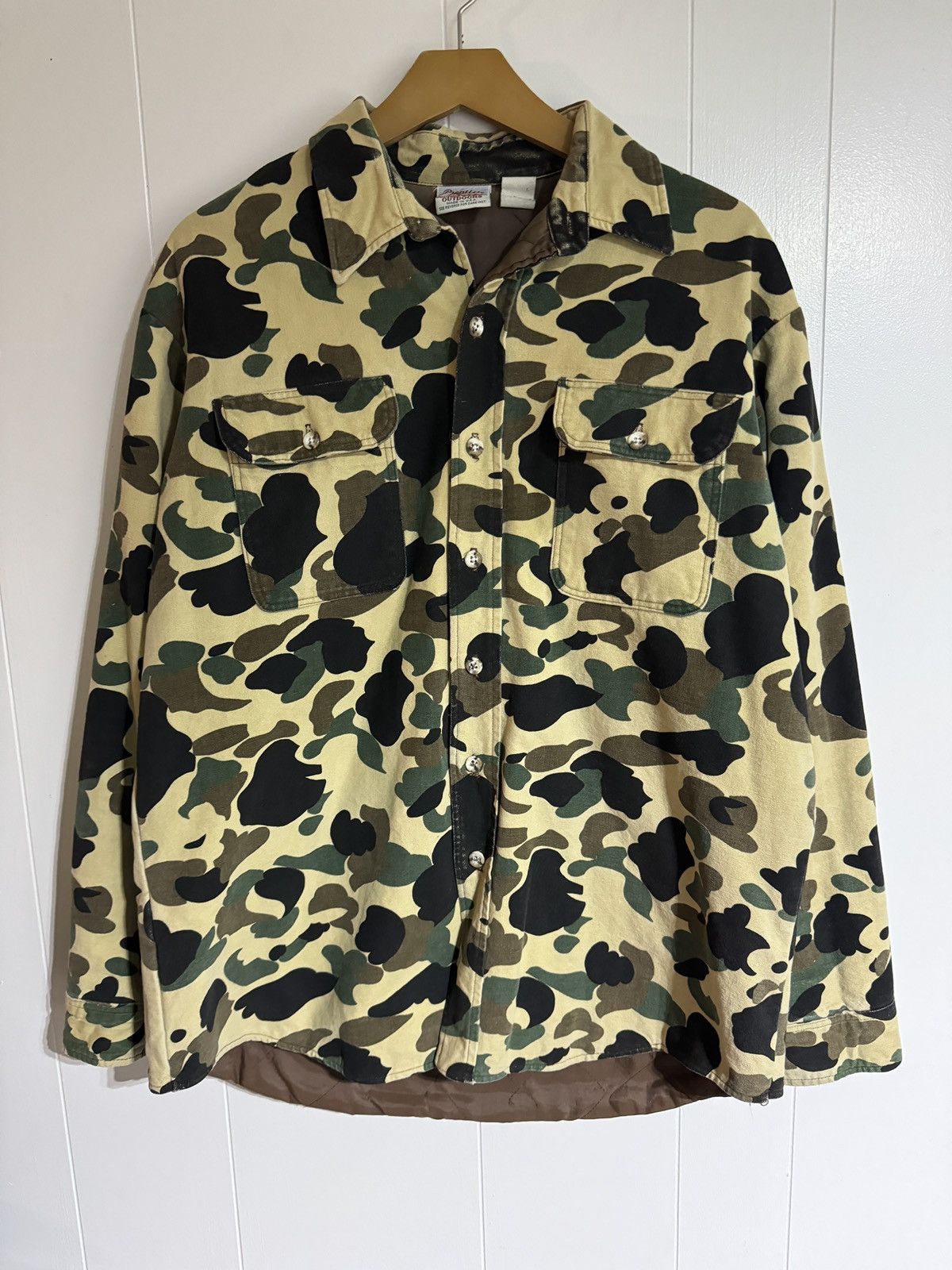 Vintage Vintage Duck Camo Quilt Lined Field Jacket 90s Button Up Size US L / EU 52-54 / 3 - 1 Thumbnail