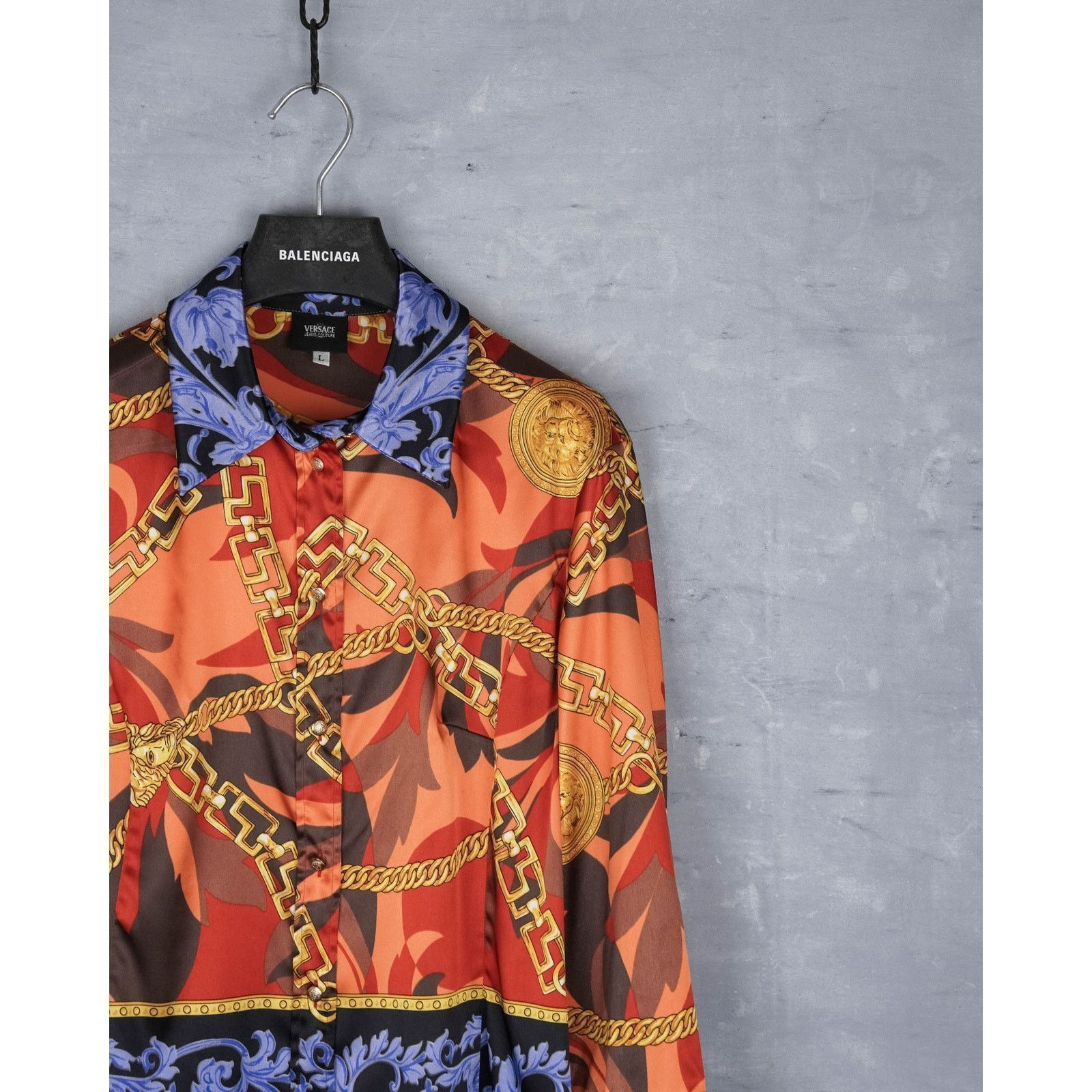 Versace Jeans Couture Versace jeans couture multicolor baroque chain print shirt Size L / US 10 / IT 46 - 2 Thumbnail