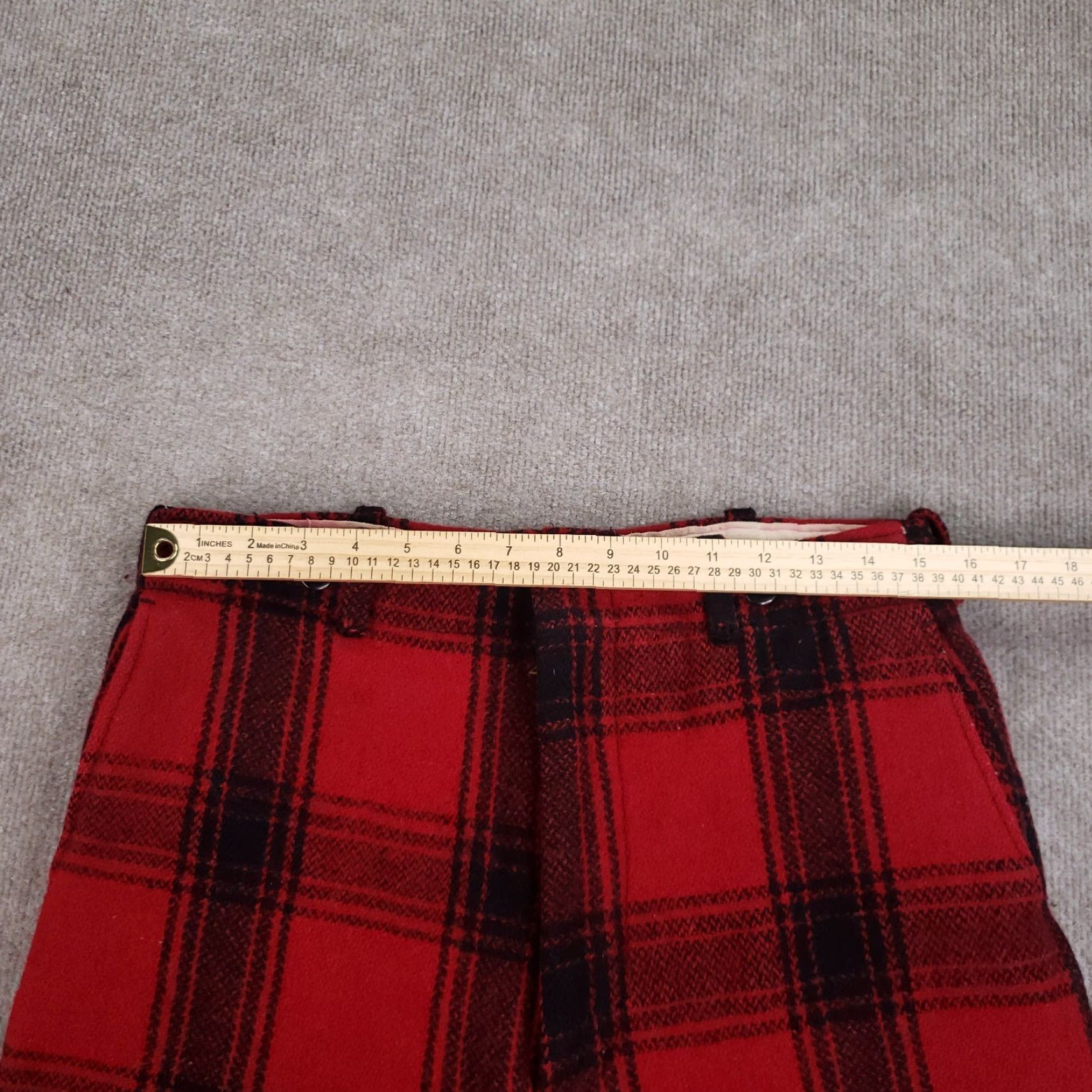 Vintage Wool Hunting Pants VINTAGE Mens 30x26 Red Black Buffalo Plaid Snug Ankle Size US 30 / EU 46 - 4 Thumbnail