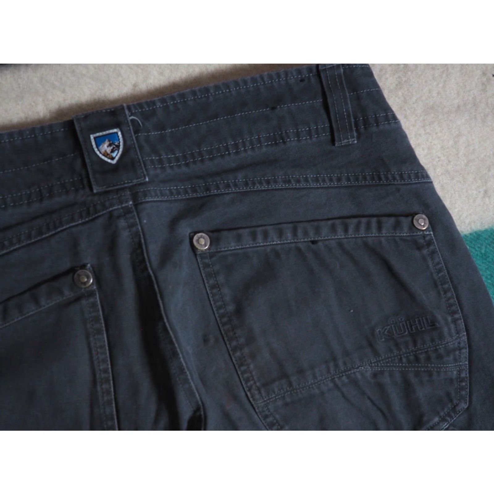 Logo 7 Kuhl Lawless Faded Gray Canvas Outdoor Hiking 31x30 Logo Work Pants Mens Size US 31 - 7 Thumbnail