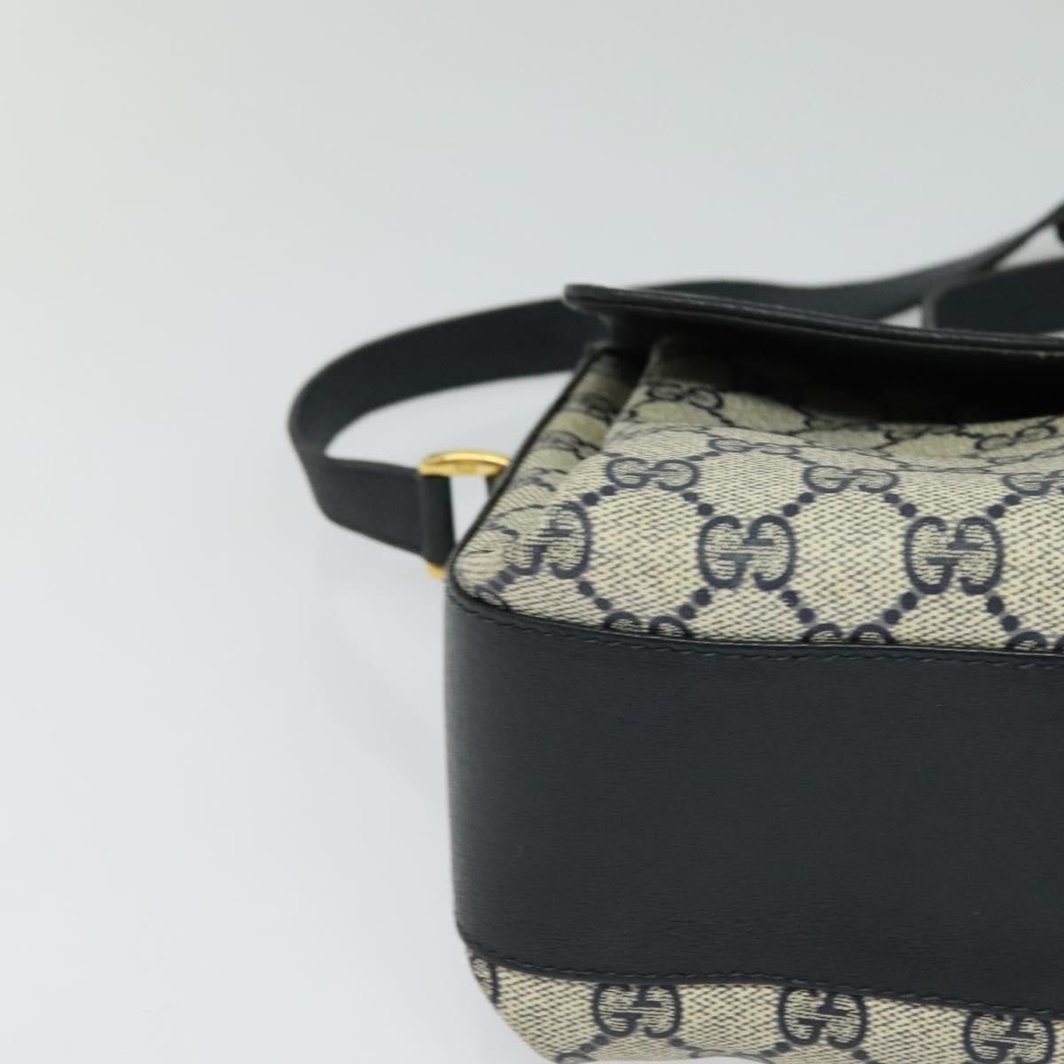 Gucci GUCCI GG Supreme Sherry Line Shoulder Bag Pvc Navy Gold 904 Size ONE SIZE - 10 Thumbnail
