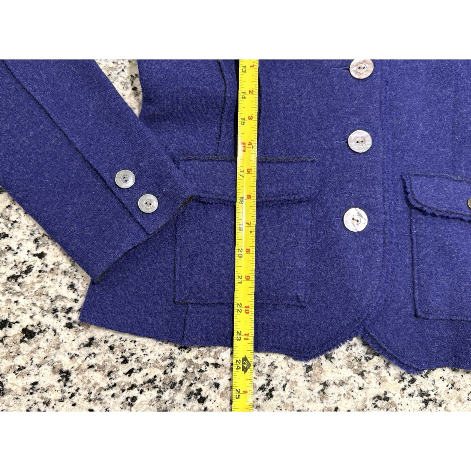 Eileen Fisher Eileen Fisher Felted Merino Doubleknit Shaped Jacket Ultramarine Womens Medium Size M / US 6-8 / IT 42-44 - 3 Thumbnail