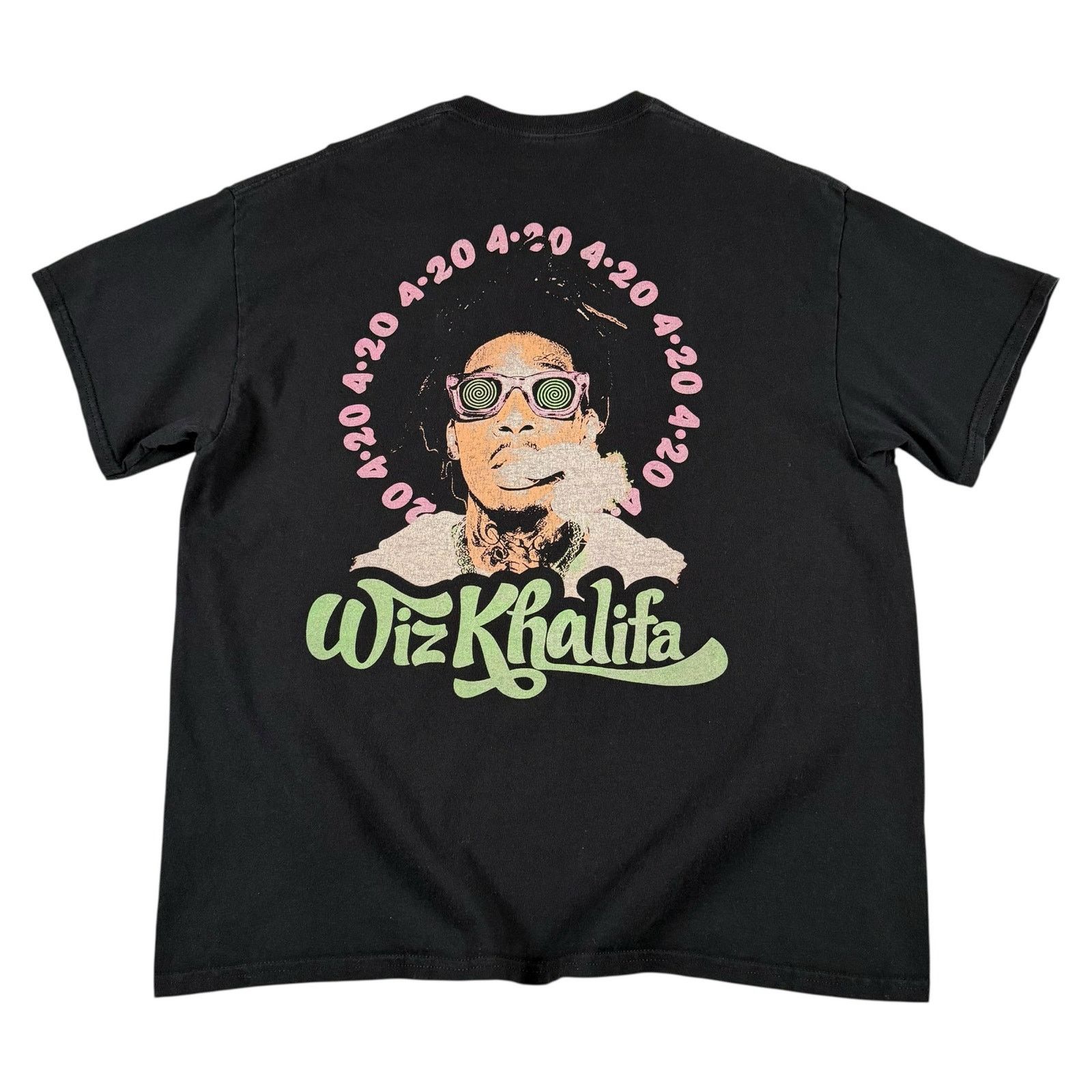 Vintage Wiz Khalifa 420 Oversized Black T-shirt Size US M / EU 48-50 / 2 - 1 Thumbnail