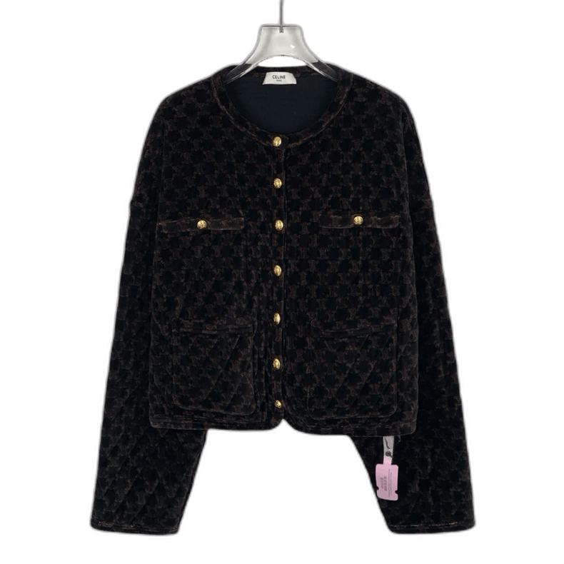 Celine Celine Brown Logo Printed Cotton Jacket Size US M / EU 48-50 / 2 - 1 Thumbnail