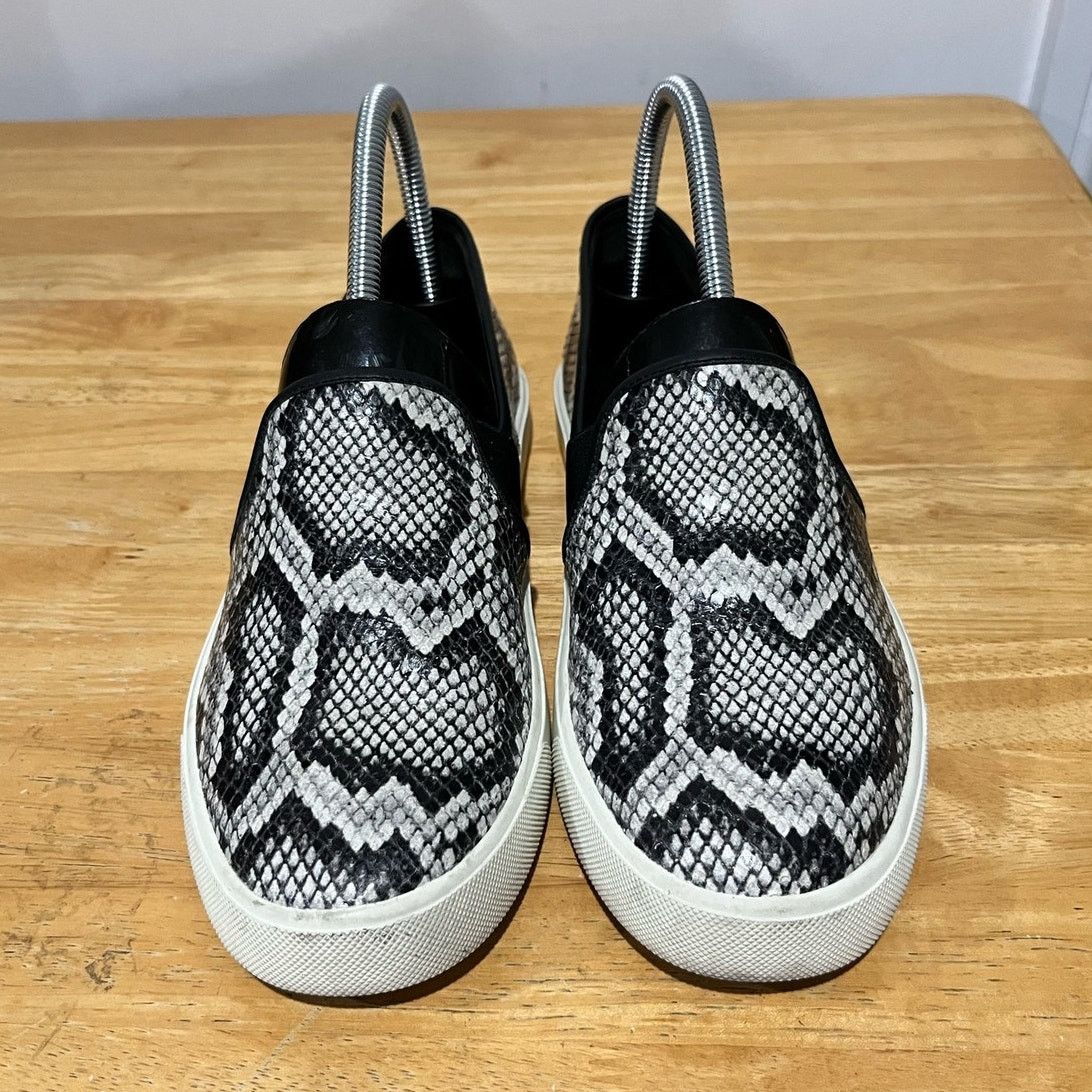 Vince Vince Slip On Shoes Womens 7 Gray Leather Snake Print Casual Size US 7 / IT 37 - 1 Thumbnail
