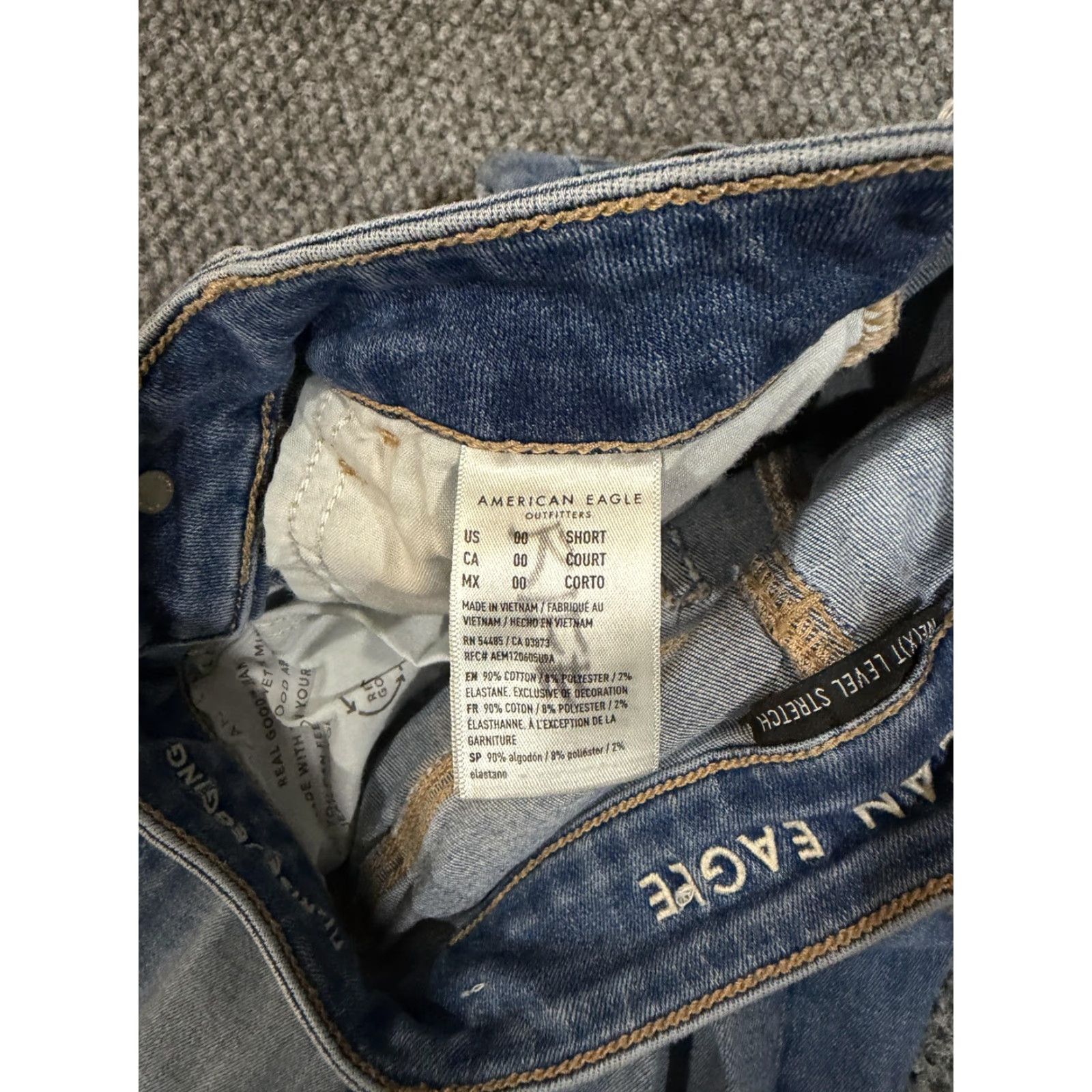 American Eagle Outfitters American Eagle Jeans Womens 00 Short High-Rise Jegging Blue Slim Distressed 5-Pocket Stretch Denim Size 24" / US 00 / IT 34 - 6 Thumbnail