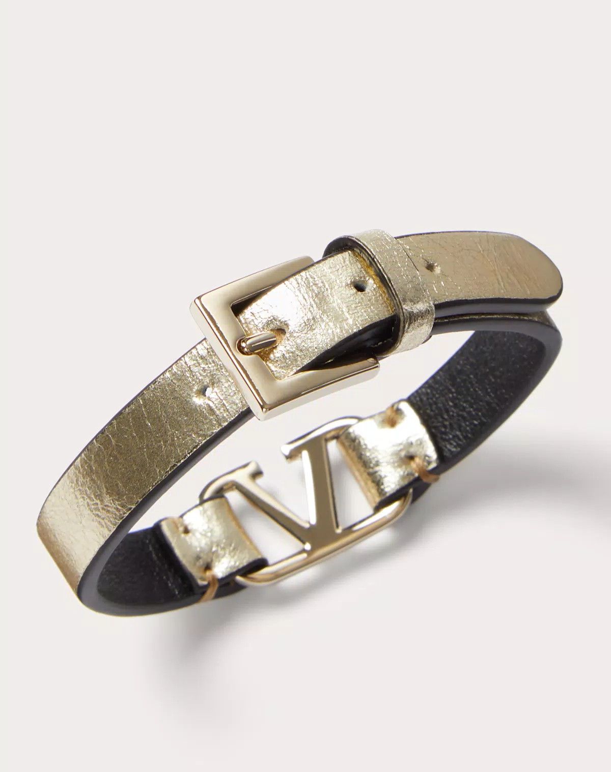 Valentino oc11z0725 Size:OS/ Calfskin Leather Bracelet in Silver Size ONE SIZE - 4 Thumbnail