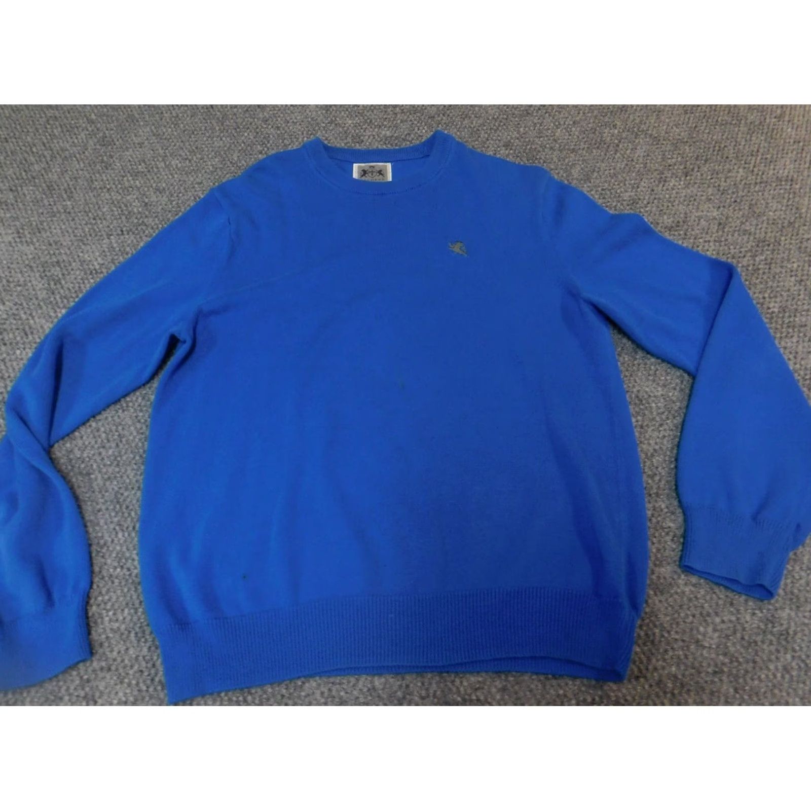Express Express Mens Sweater Large Blue Logo Pullover V-Neck Stretch Cotton Classic Size US L / EU 52-54 / 3 - 2 Thumbnail