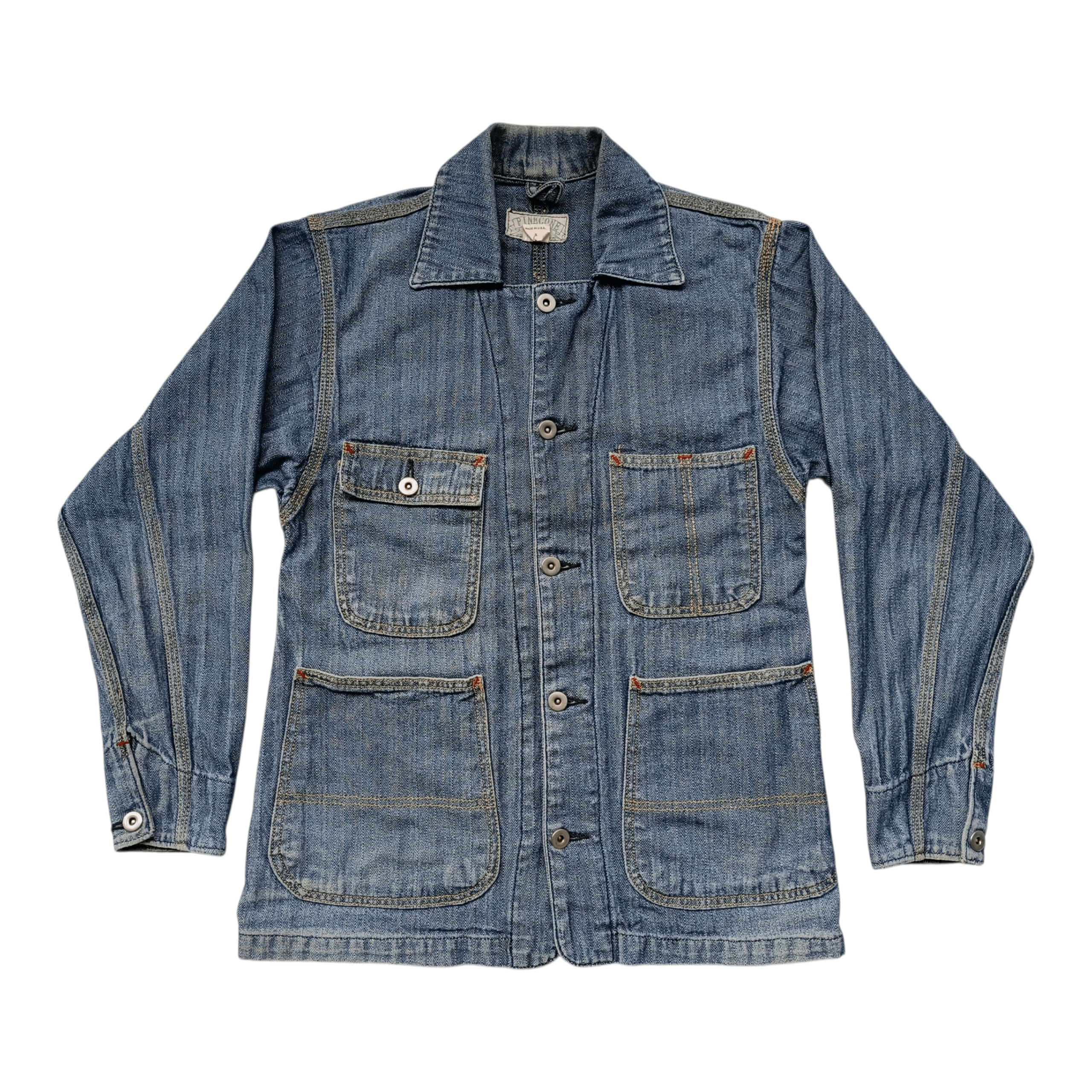 Vintage ‎Vintage Pinecone Chore Jacket Denim Herringbone Twill Size US S / EU 44-46 / 1 - 1 Thumbnail