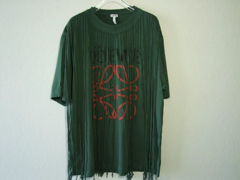 Loewe LOEWE T-shirt with broken tassels, green Size XL / US 12-14 / IT 48-50 - 2 Thumbnail
