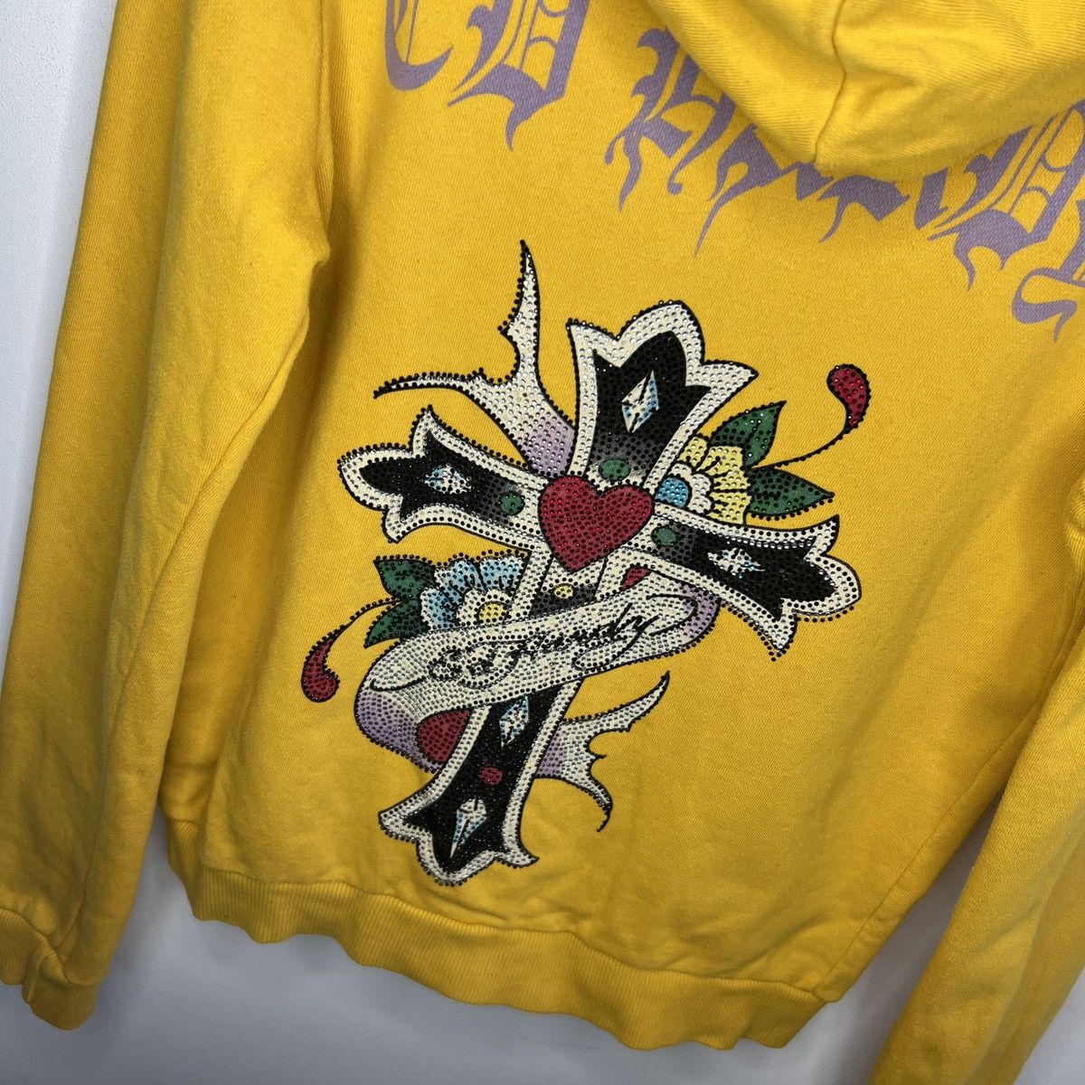 Christian Audigier × Ed Hardy × Vintage Ed Hardy Retro 00s Hoodie With Crystals Affliction Grunge Size M / US 6-8 / IT 42-44 - 2 Thumbnail