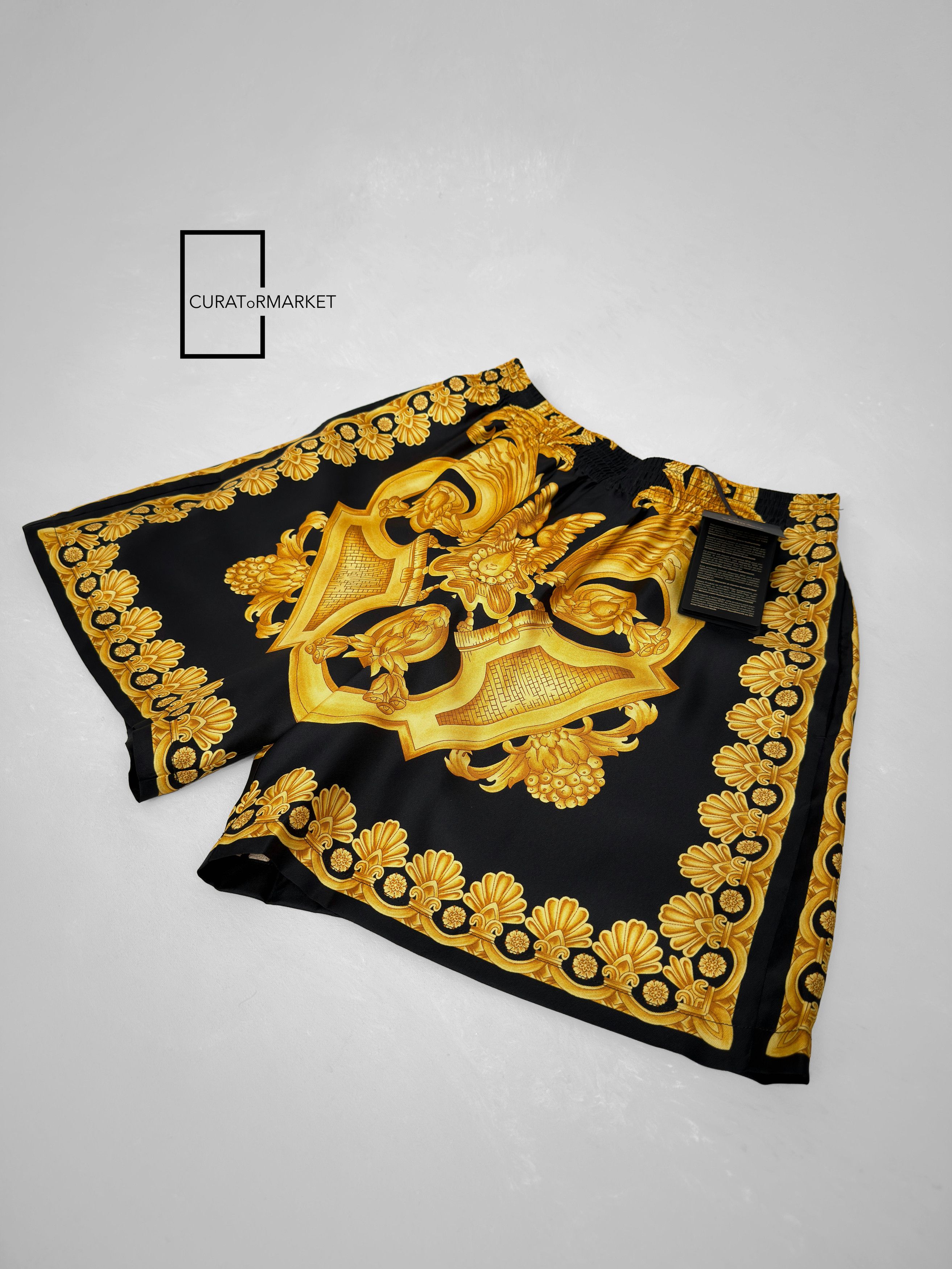 Versace EU46 Silk Gold Medusa Heritage Barocco Baroque Print SS24 Size US 30 / EU 46 - 1 Thumbnail