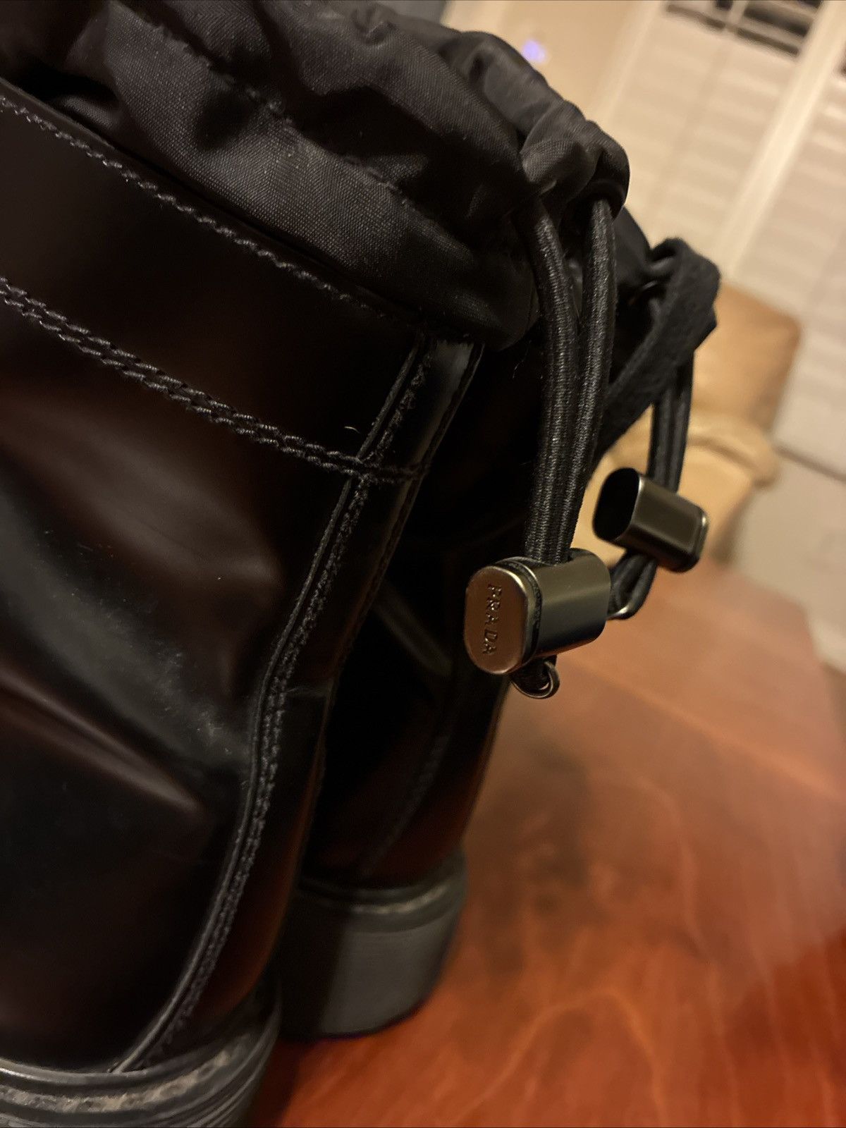 Prada Prada Waterproof Black Leather Combat Boots EU40/UK6/US7 Size US 7 / EU 40 - 4 Thumbnail