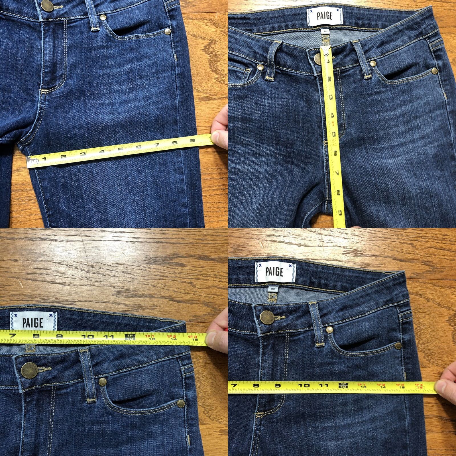 Paige VINTAGE Paige Jeans Verdugo Ultra Skinny Tag 28 X 29 Distressed Blue Denim Jeans Womens Slim 5-Pocket Bohemian USA City Size 28" / US 6 / IT 42 - 9 Thumbnail