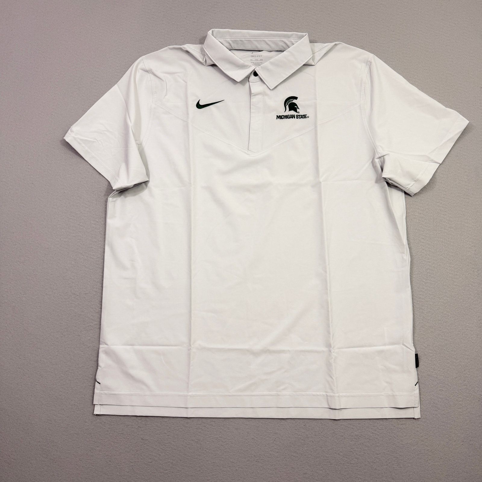 Nike Nike Michigan State Spartans Polo Shirt Men 2XL White Green Size US XXL / EU 58 / 5 - 2 Thumbnail