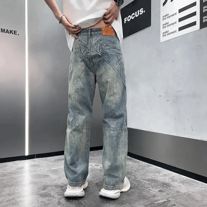 Japanese Brand × Jean Streetwear Design Straight Pattern Zipper Jeans Pants Size US 34 / EU 50 - 5 Thumbnail
