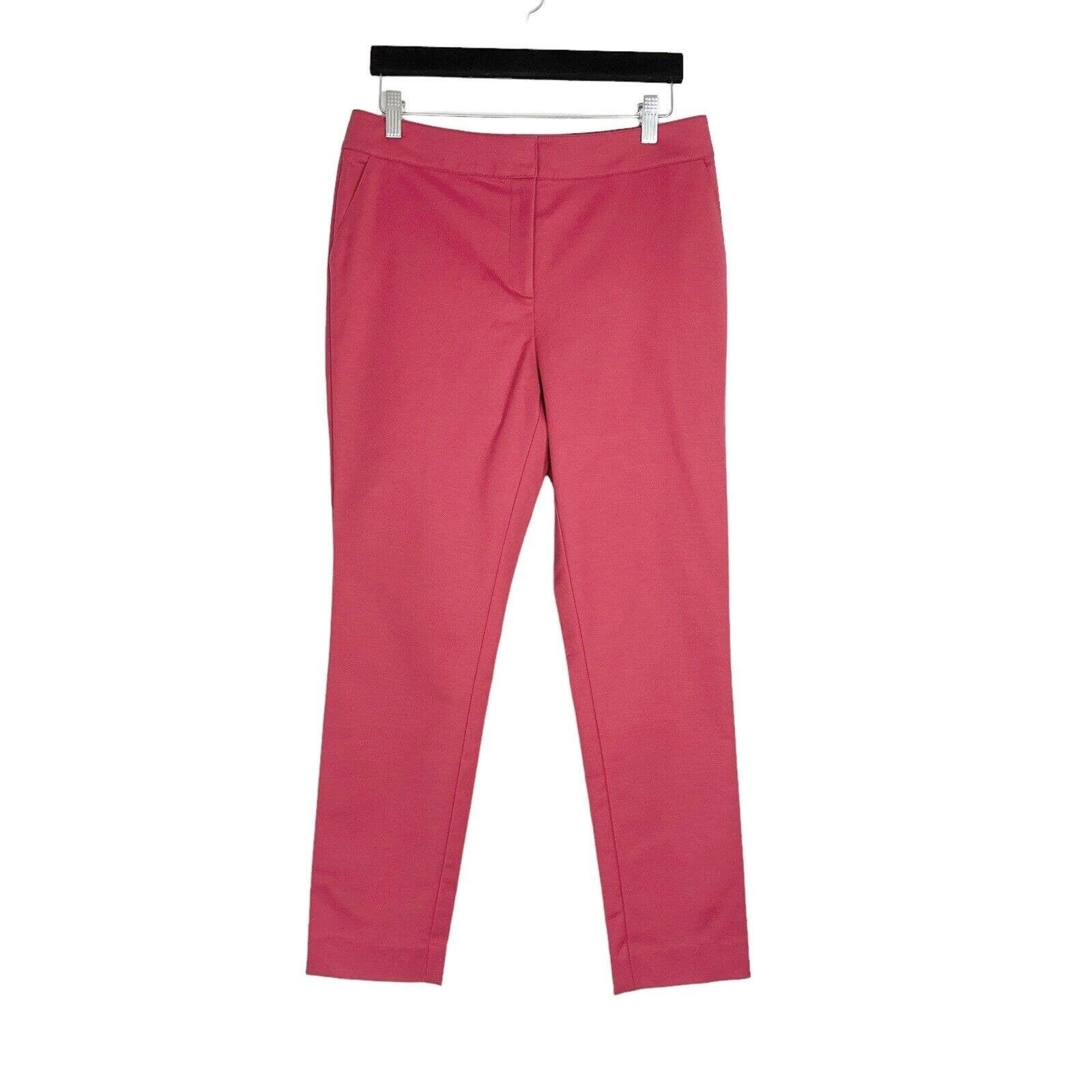 image of St John Couture St. John Berry Pink Emma Crop Crepe High Rise Pants Slacks, Women's (Size 30)