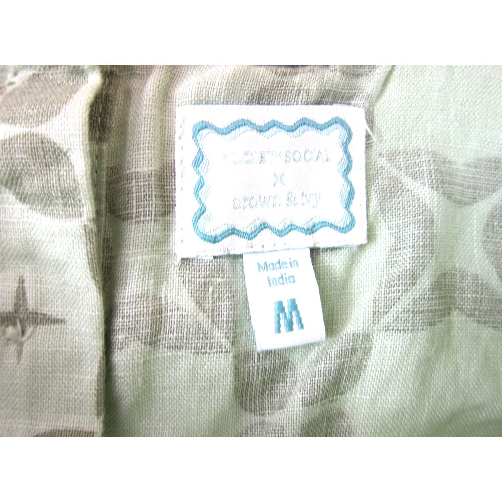Vintage Society Social Crown & Ivy 100% Linen Green Wide-Leg Pant 8 Sleeveless Blouse M Set Size M / US 6-8 / IT 42-44 - 7 Thumbnail