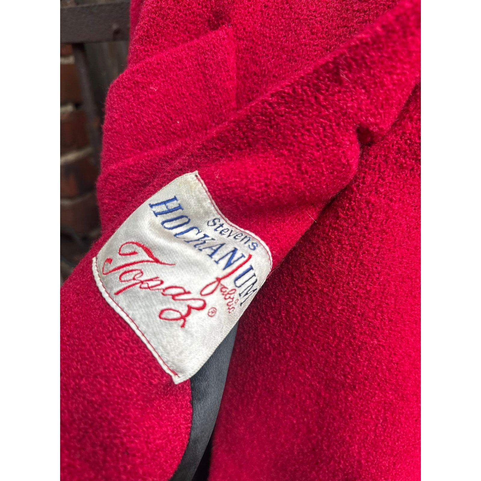 Vintage 50s Stevens Hockanum Topaz Red Genuine Fur Collar Coat Large Size L / US 10 / IT 46 - 7 Thumbnail