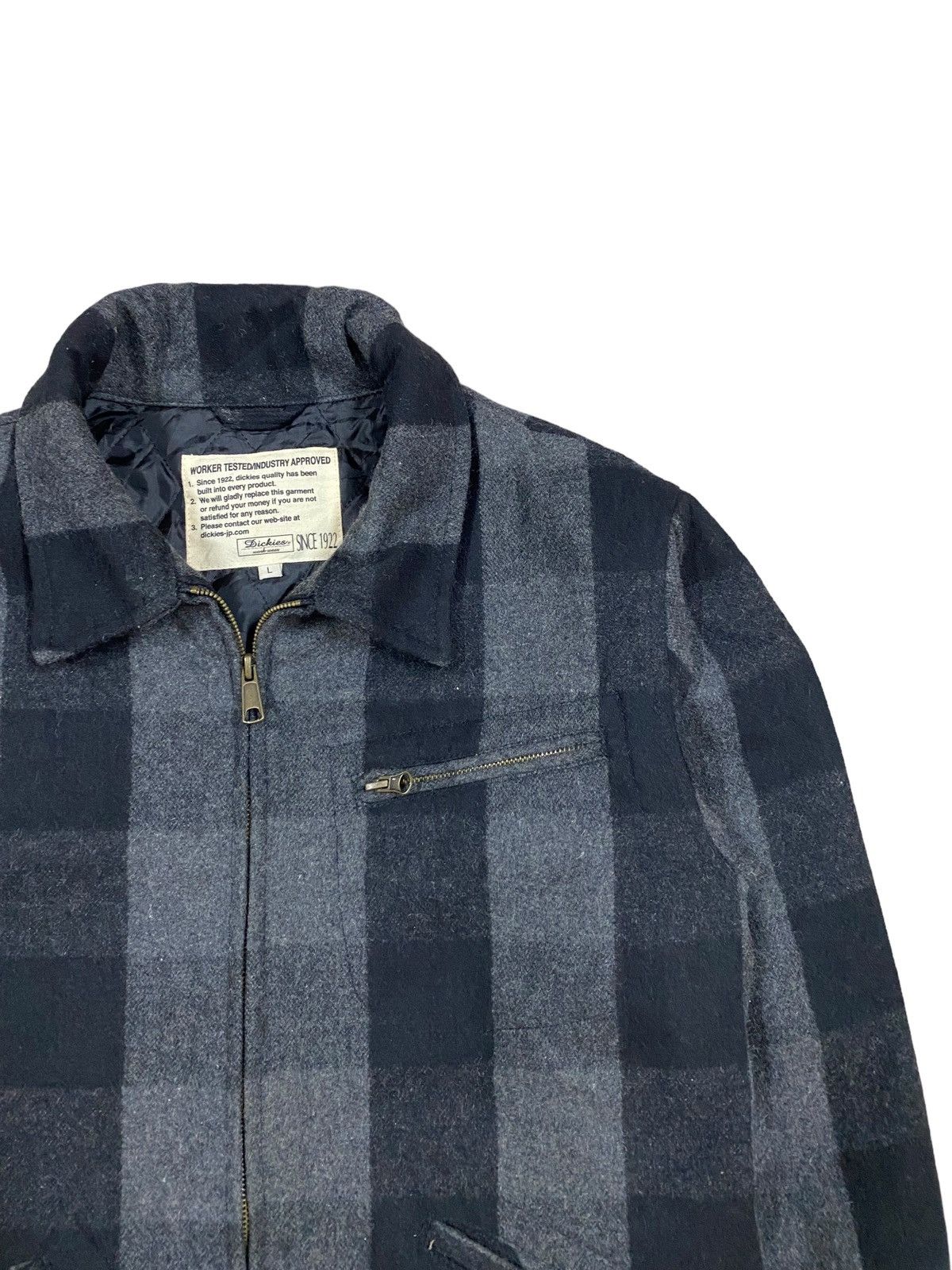 Dickies Vtg🔥Dickies Workwear Plaid Zipper Wool Jacket Size US L / EU 52-54 / 3 - 6 Thumbnail