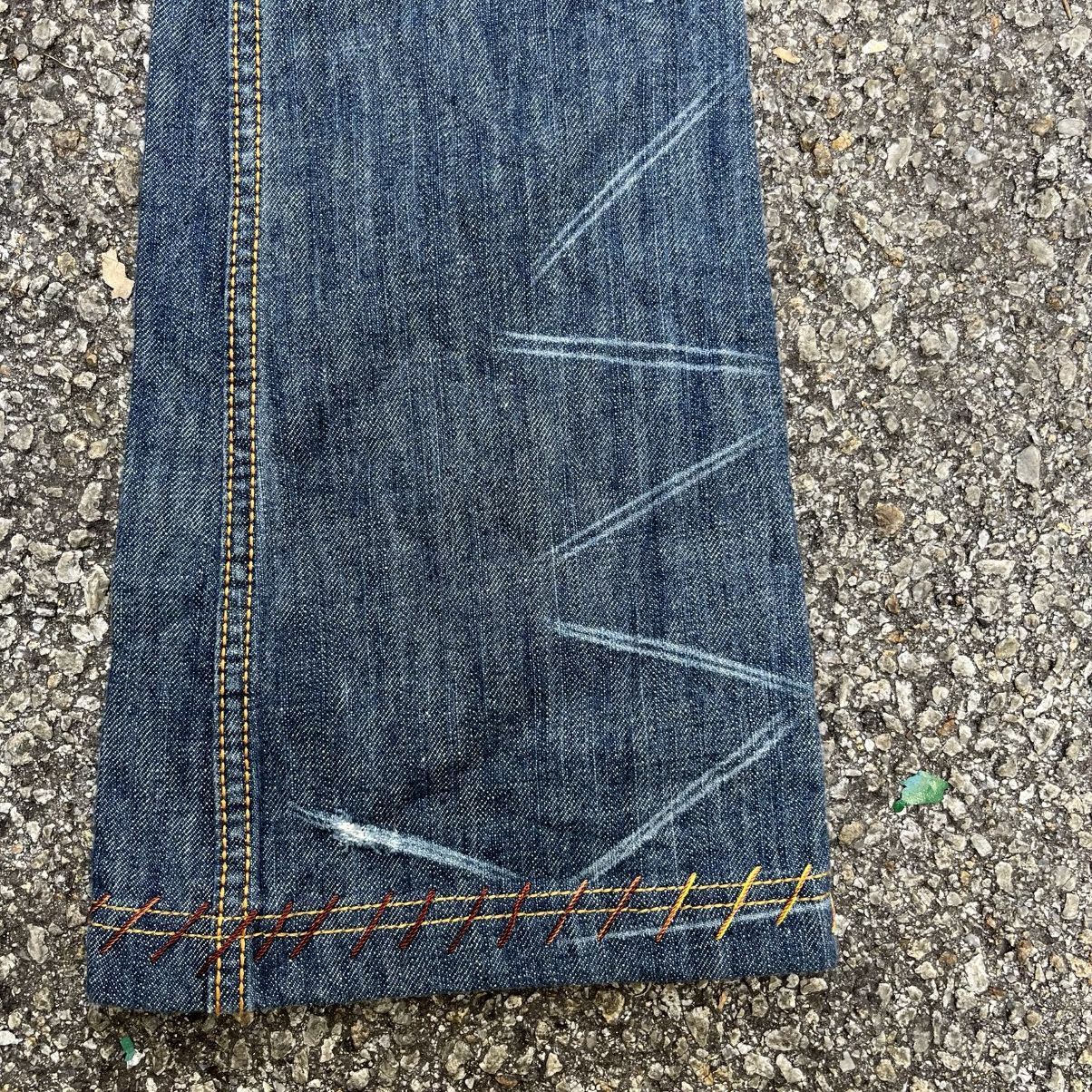 Japanese Brand Flared Antik Denim Embroidery Bootcut Pants Size 25" / US 0 / IT 36 - 5 Thumbnail