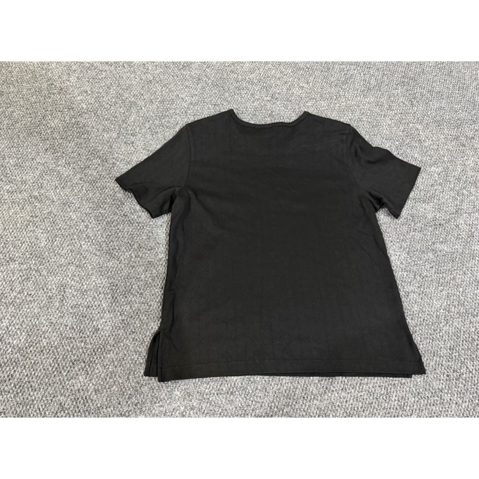 Vintage Alfred Dunner Blouse Womens Small Black Embroidered Short Sleeve Shoulder Pads Size S / US 4 / IT 40 - 6 Thumbnail