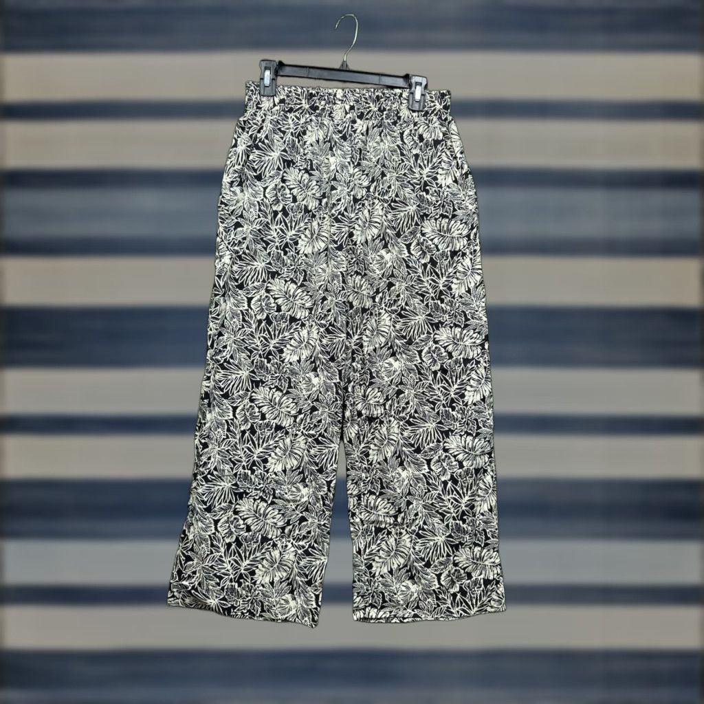 Panama Jack Panama Jack Linen Pants Womens Medium Flowy Beach Tropical Floral Print Stretch Size 32" / US 10 / IT 46 - 1 Thumbnail
