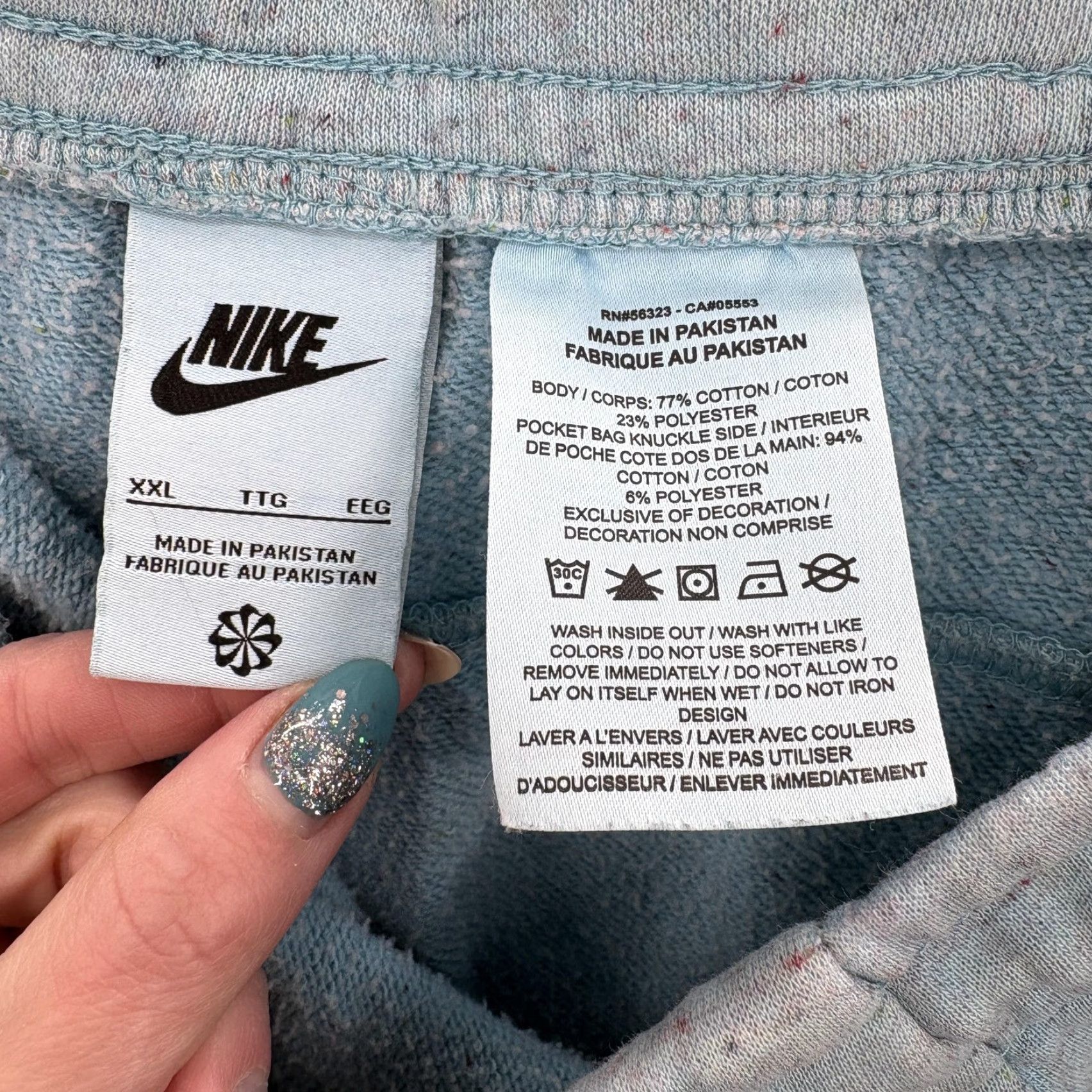 Nike Nike Pants Mens 2XL Blue Fleece Joggers Sweatpants Flecked Athletic Lounge Gym Size US 39 - 4 Thumbnail