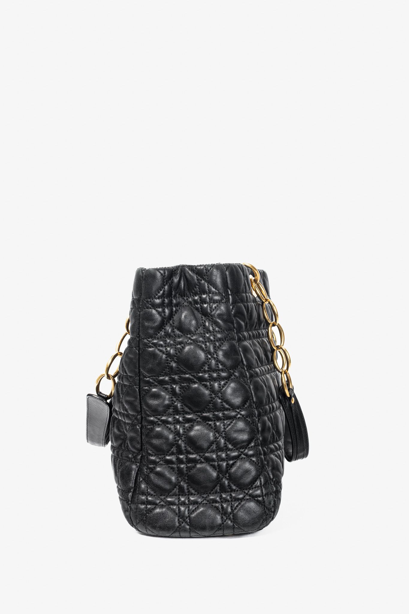 Dior Christian Dior Lady Dior Black Cannage Lambskin Tote Size ONE SIZE - 3 Thumbnail