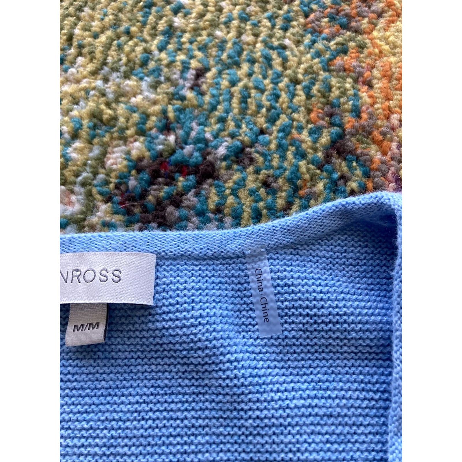 Vintage Kinross Women Sweater V-Neck Striped Light Blue Cotton Medium Pullover Knit Blue Womens M Size M / US 6-8 / IT 42-44 - 6 Thumbnail
