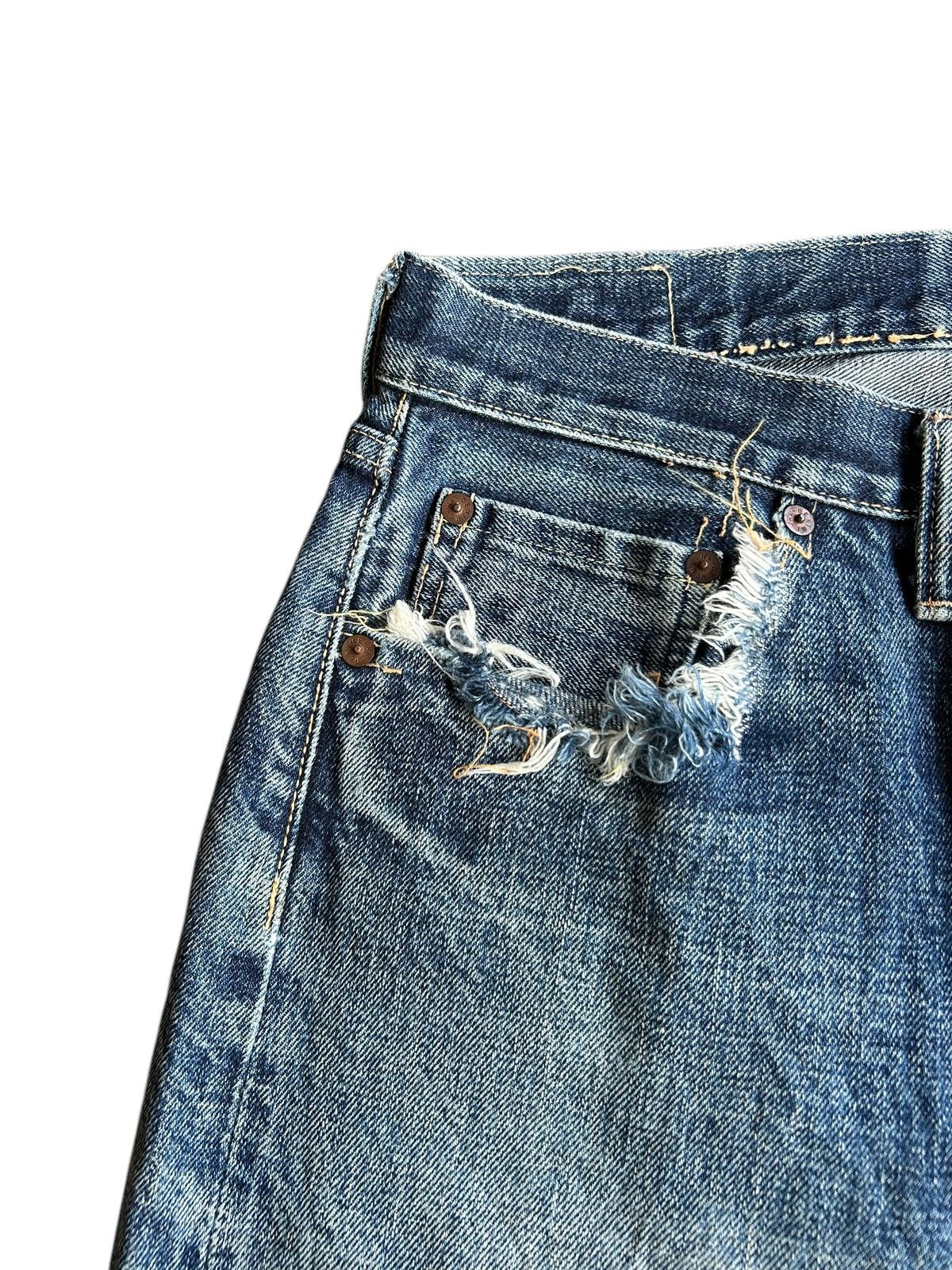 Japanese Brand × Kapital × Vintage Denime Selvedge Distressed Faded Denim Jeans Size US 32 / EU 48 - 7 Thumbnail