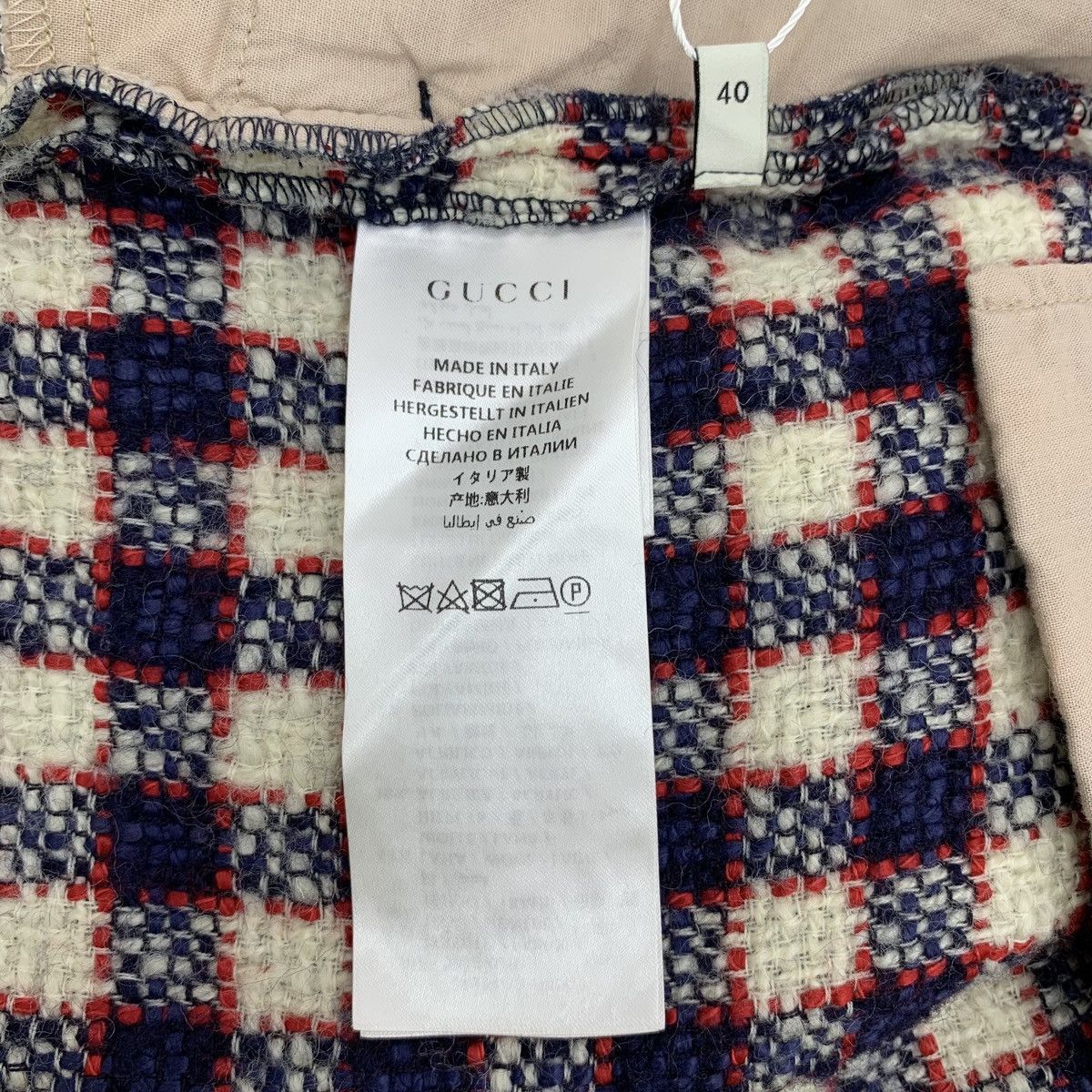 Gucci Gucci Plaid Woven Wool Wide-leg Casual Pants K26WX Size 27" / US 4 / IT 40 - 6 Thumbnail