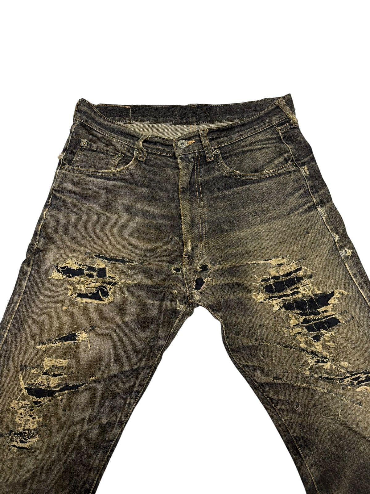 Kapital Unique Clothing Warehouse Thrashed Distress Destroyed Jeans Size US 31 - 7 Thumbnail